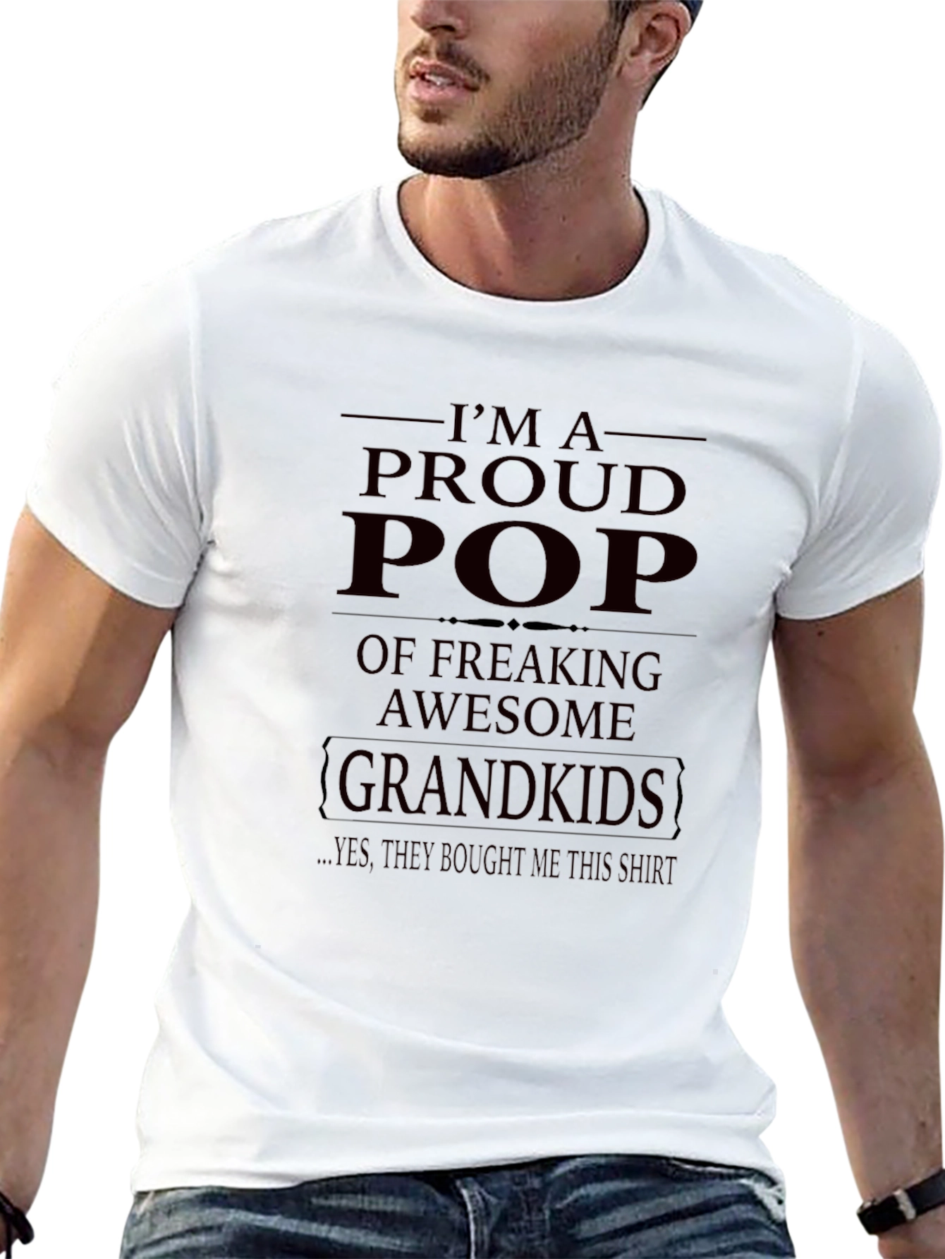 Proud Pop Graphic Tee: Awesome Grandkids Gift