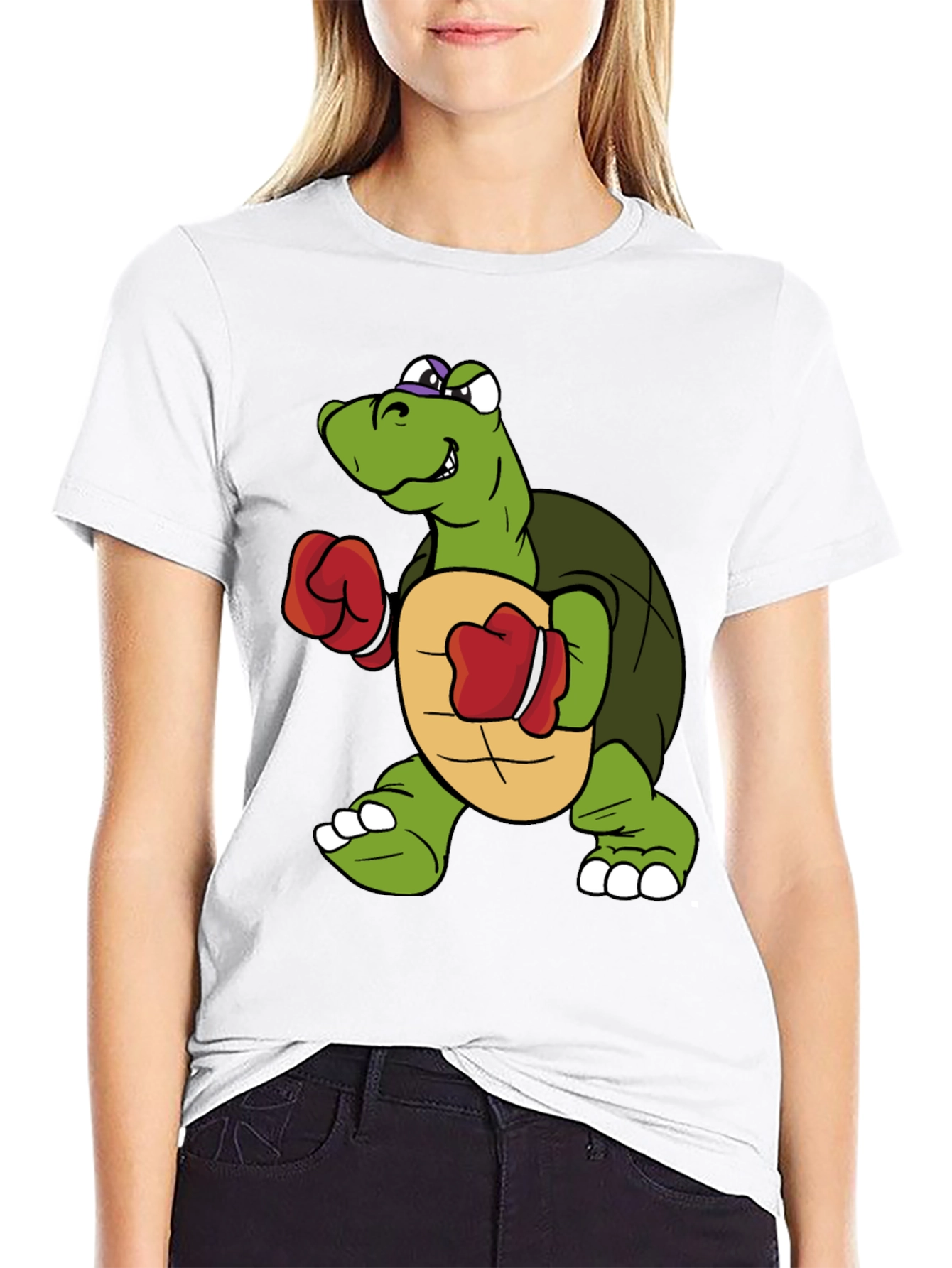 Turtle Boxer Cartoon Graphic T-Shirt