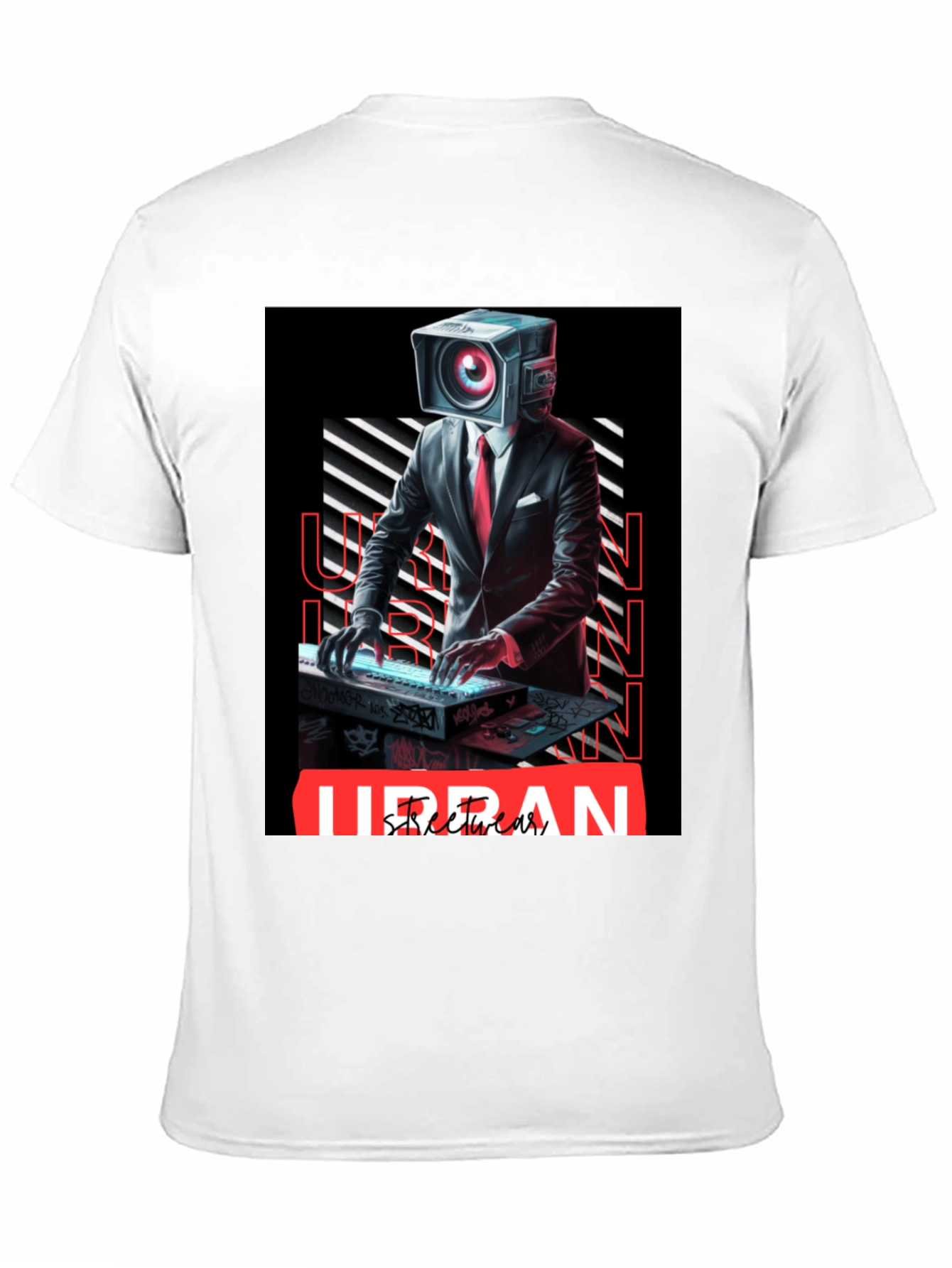 Urban Streetwear Camera Head DJ Graphic Tee