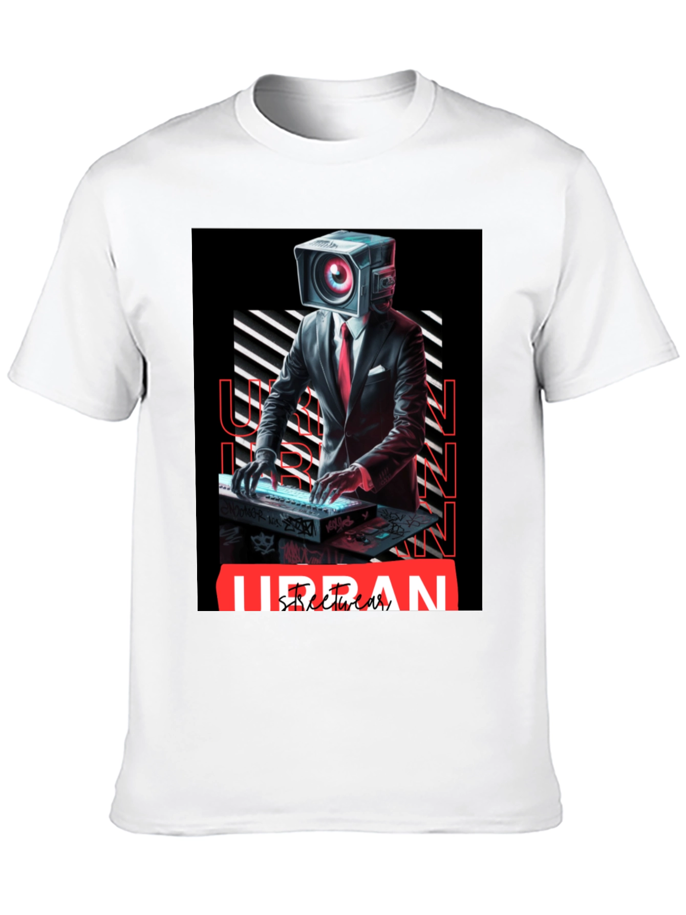 Urban Streetwear Camera Head DJ Graphic Tee