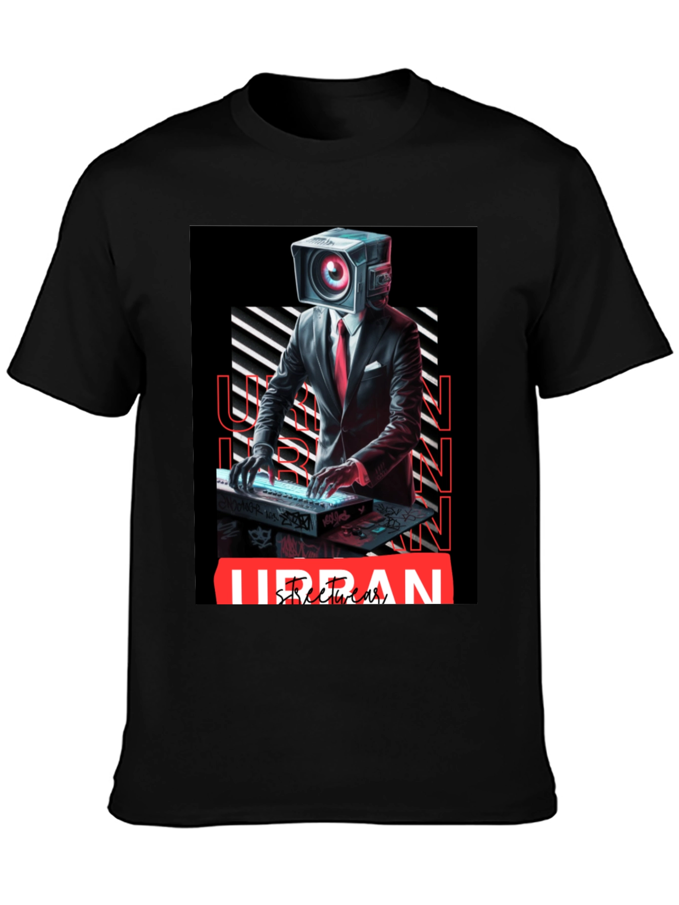 Urban Streetwear Camera Head DJ Graphic Tee