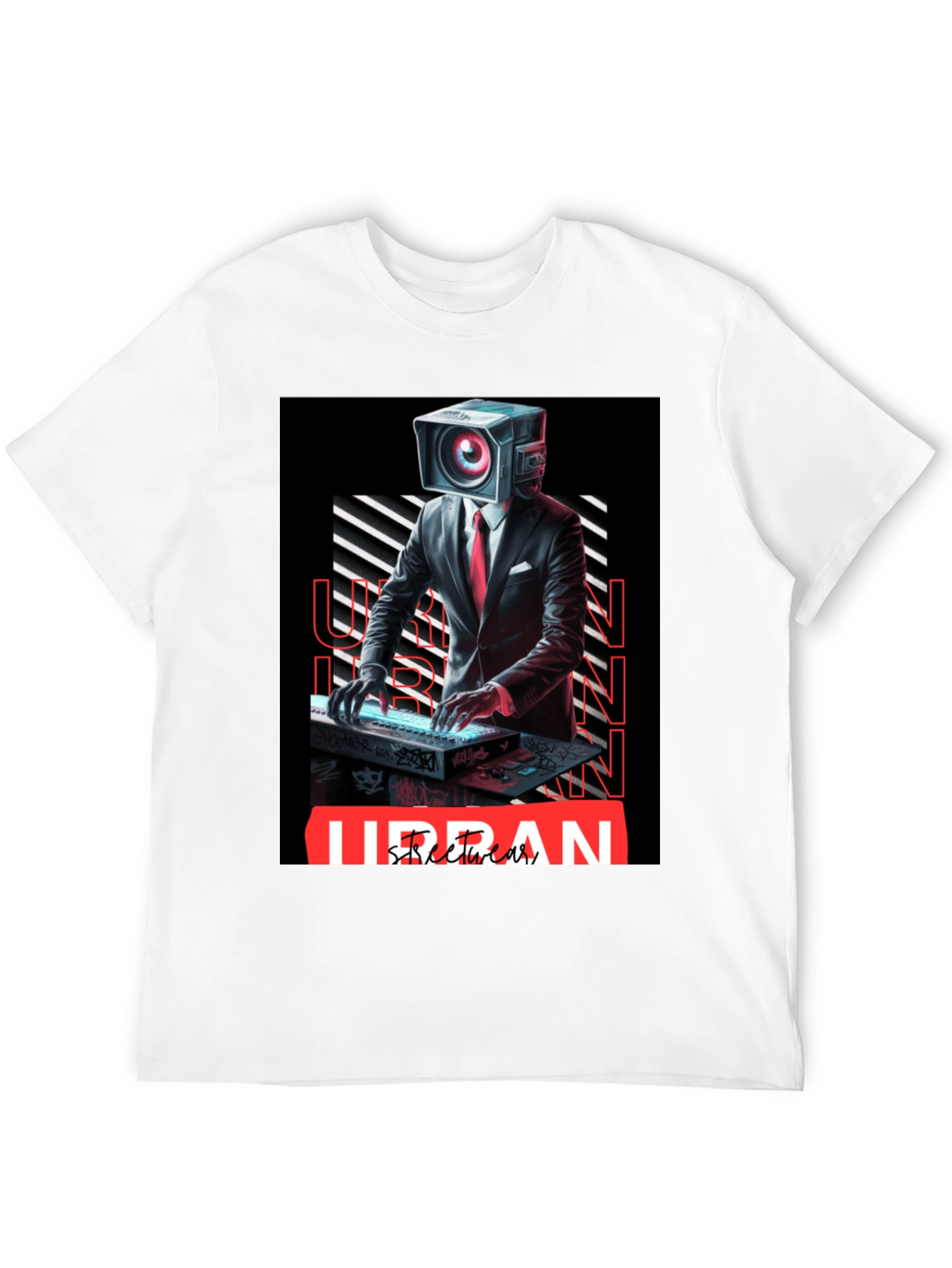 Urban Streetwear Camera Head DJ Graphic Tee