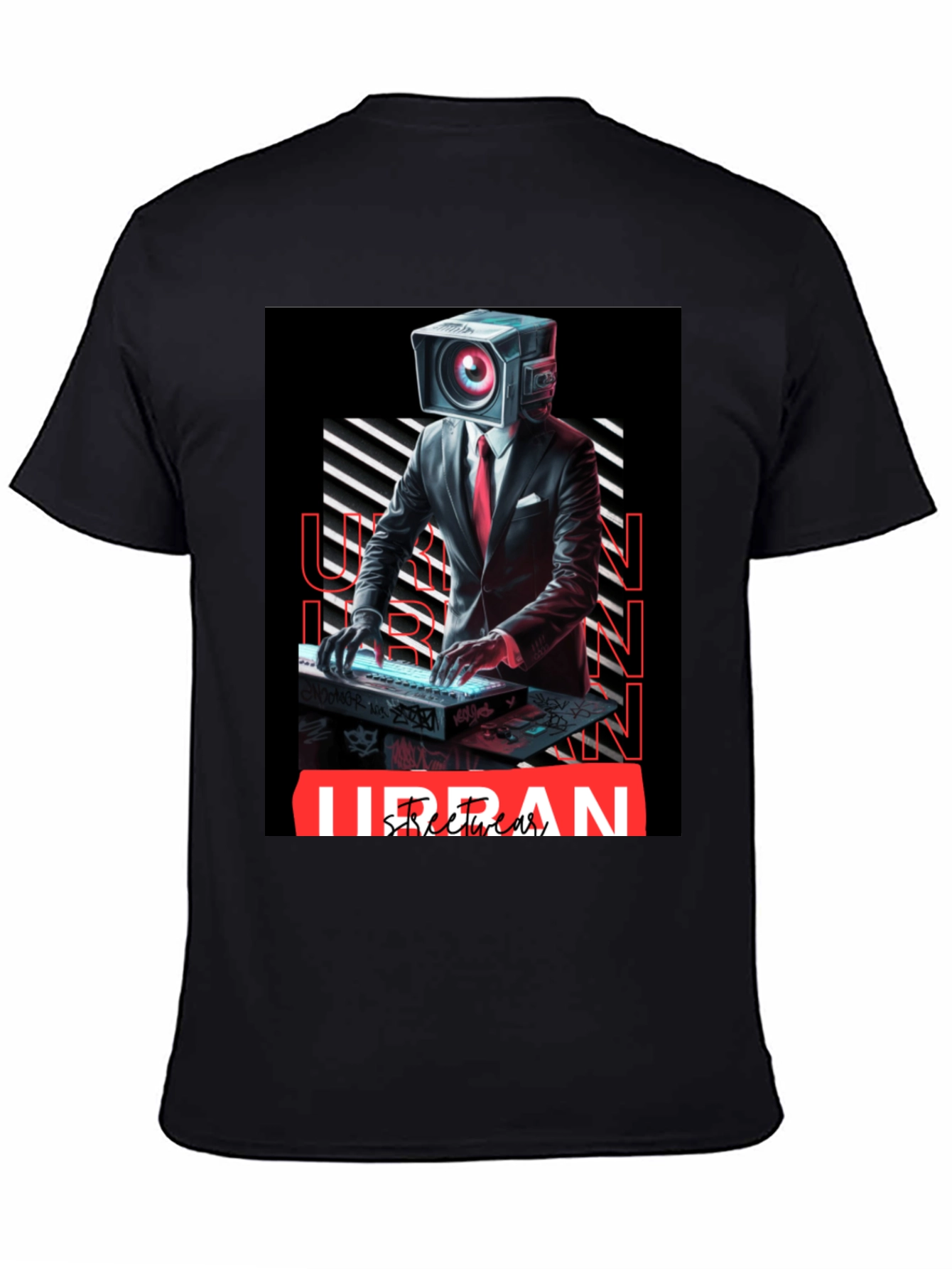 Urban Streetwear Camera Head DJ Graphic Tee