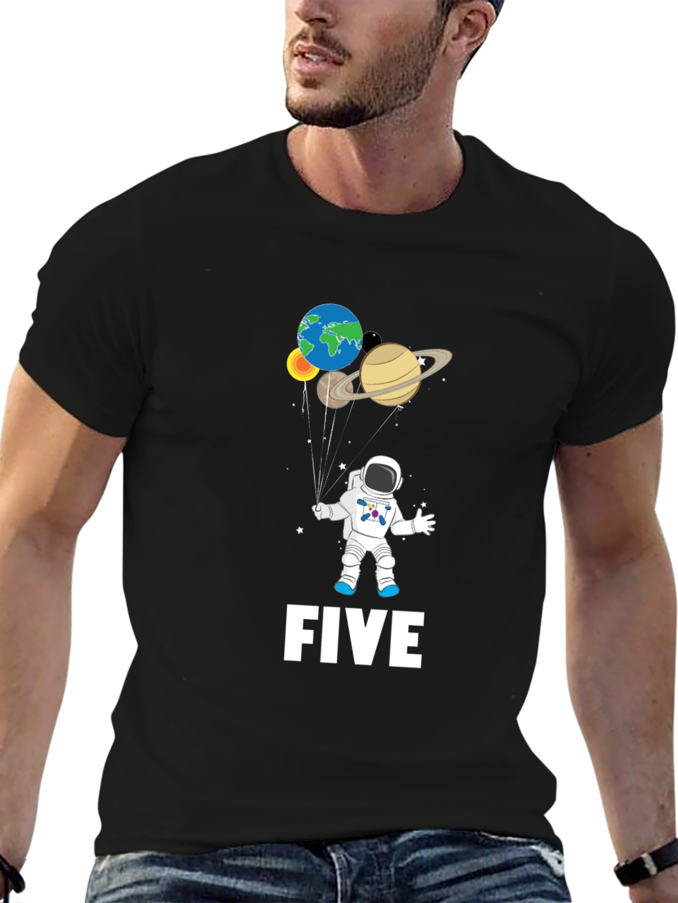 Astronaut Five Birthday T-Shirt