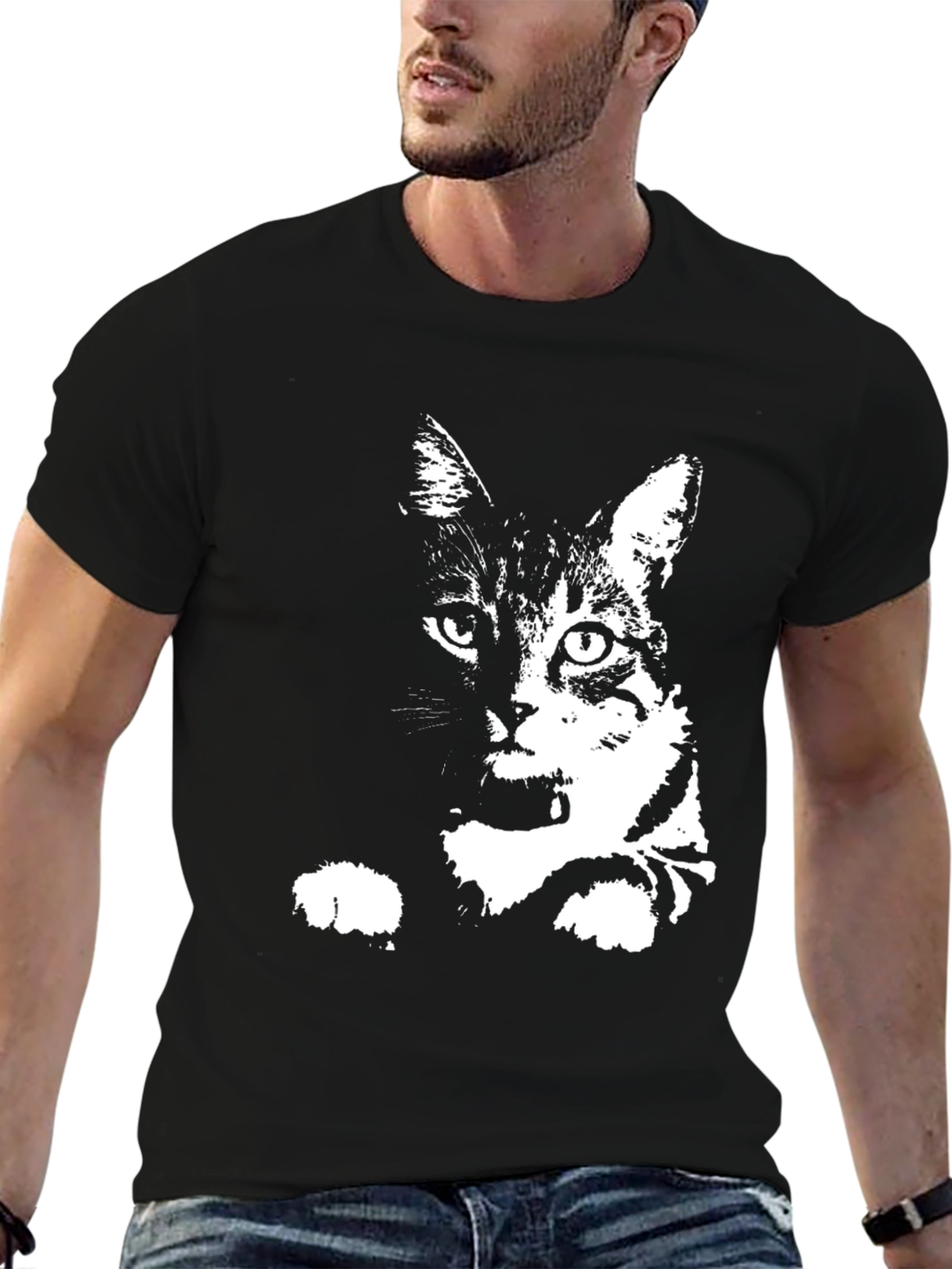 Cool Cat Graphic Black T-Shirt