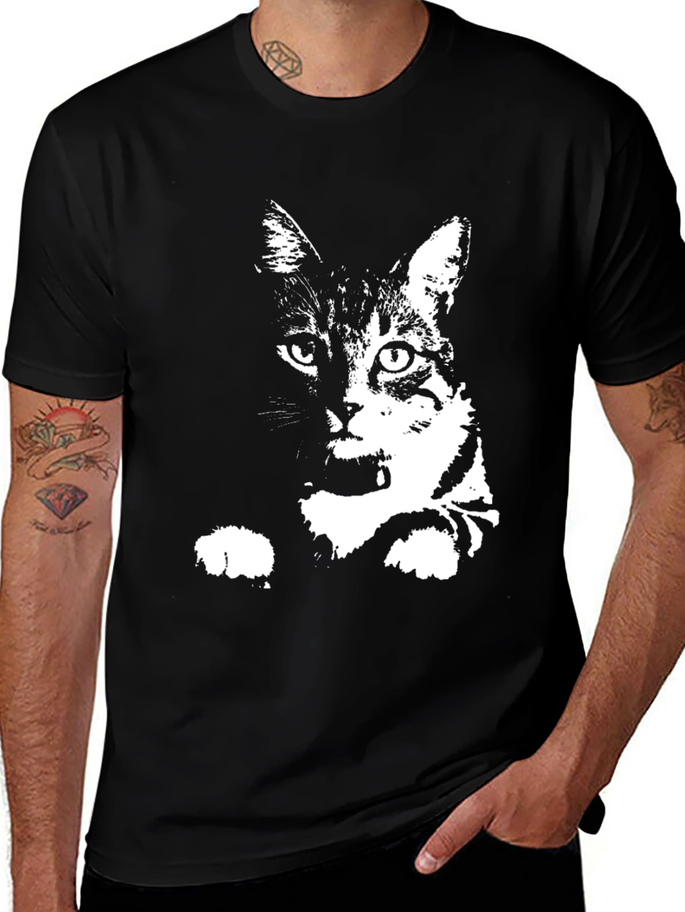 Cool Cat Graphic Black T-Shirt