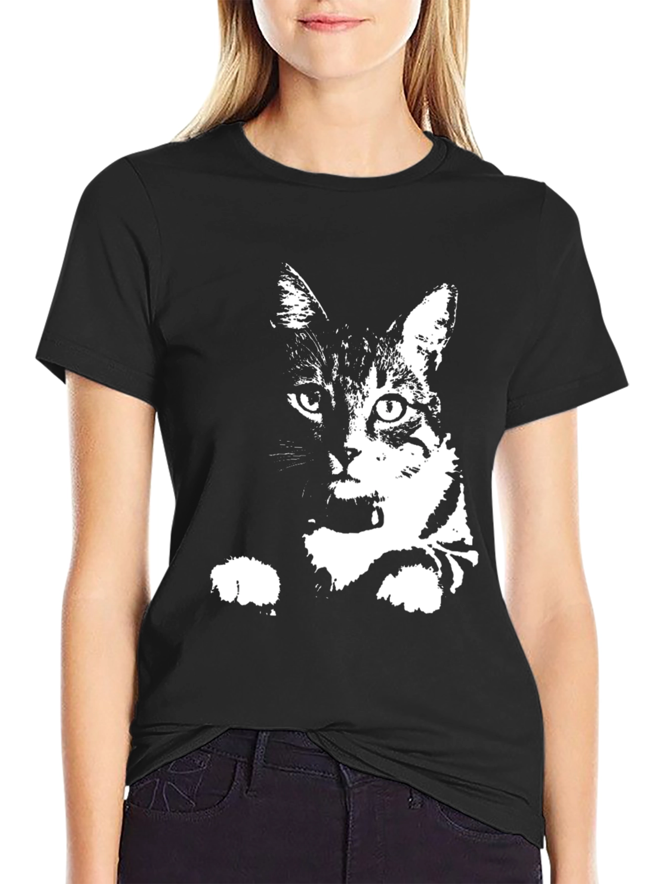 Cool Cat Graphic Black T-Shirt