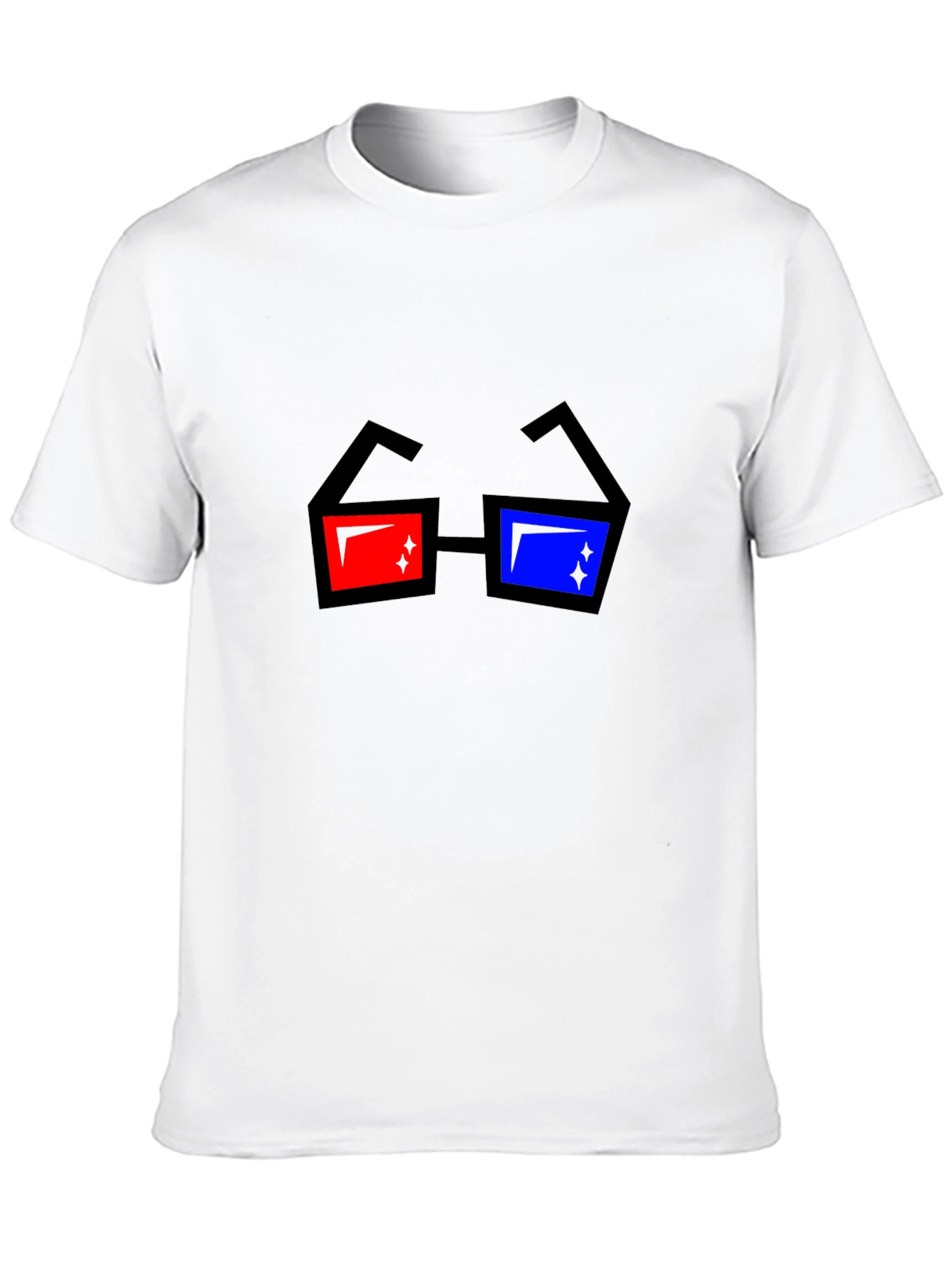 Retro 3D Glasses Graphic Black T-Shirt