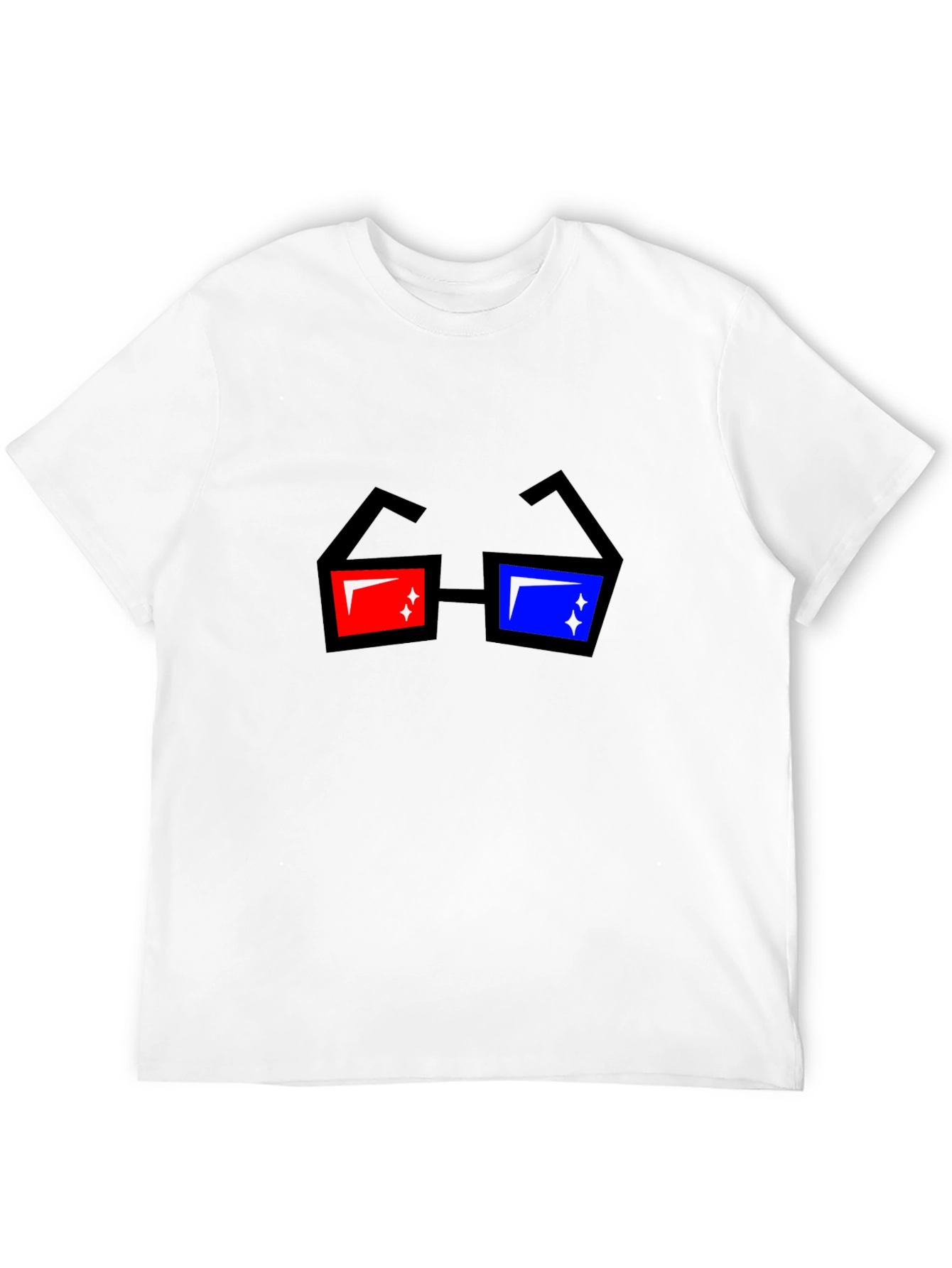 Retro 3D Glasses Graphic Black T-Shirt