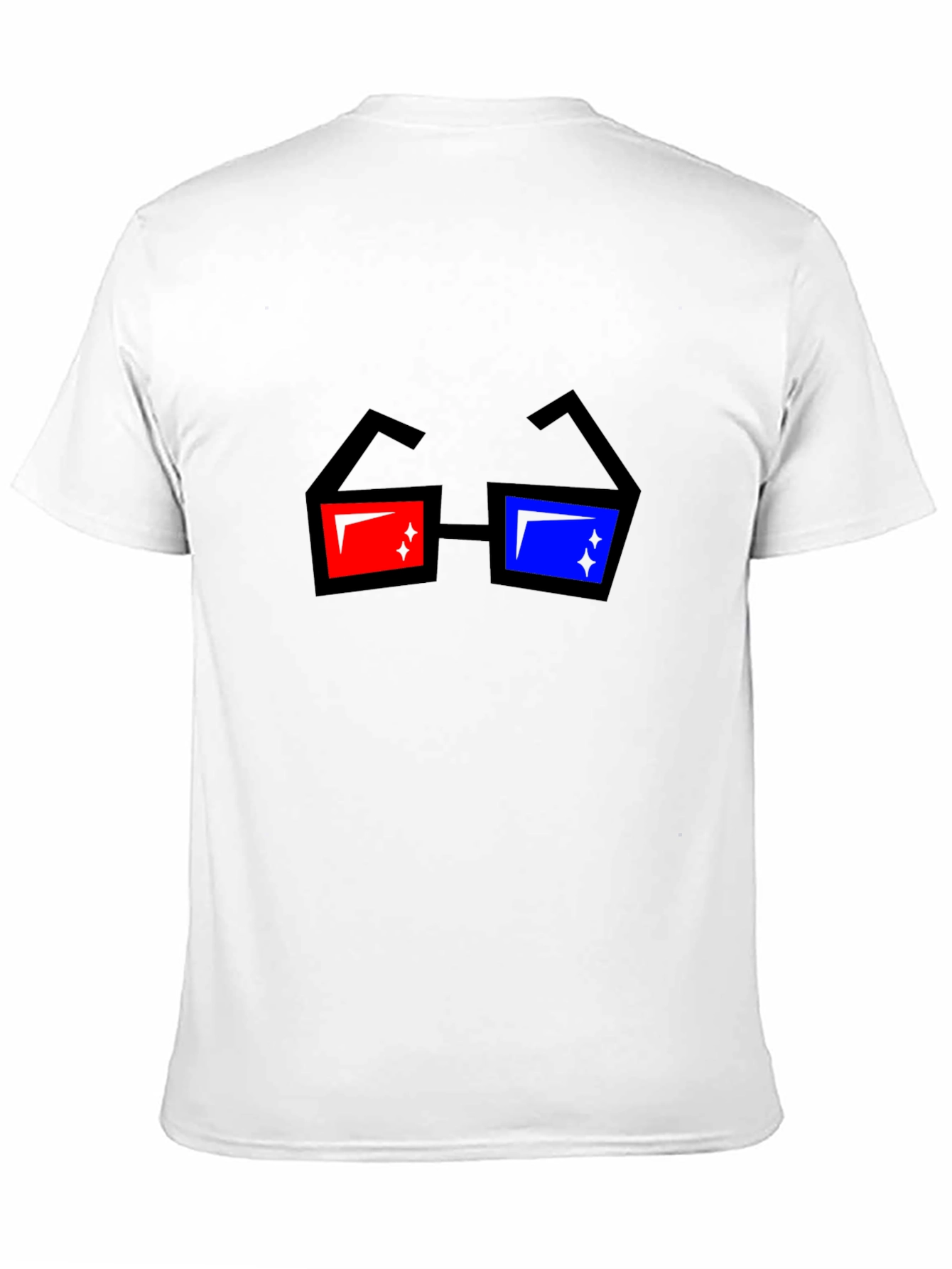 Retro 3D Glasses Graphic Black T-Shirt