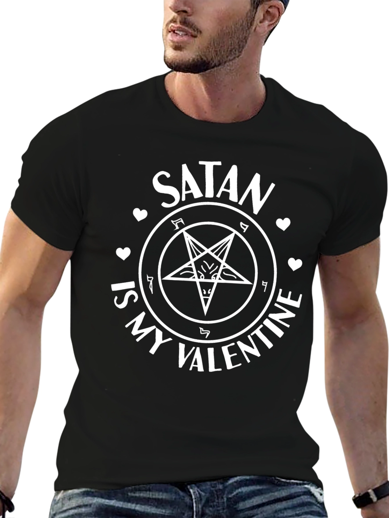Satan is My Valentine T-Shirt - Black Graphic Tee