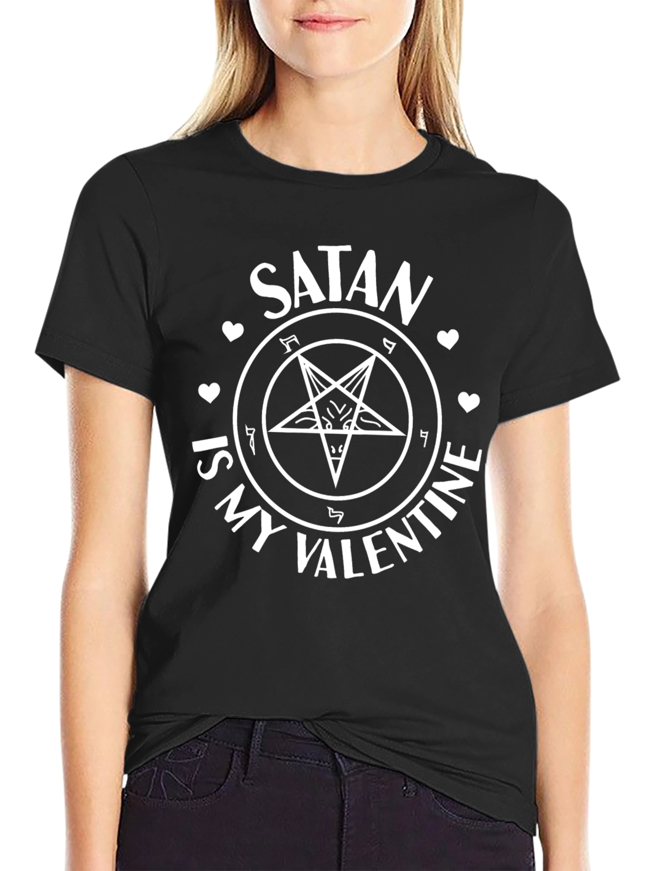 Satan is My Valentine T-Shirt - Black Graphic Tee