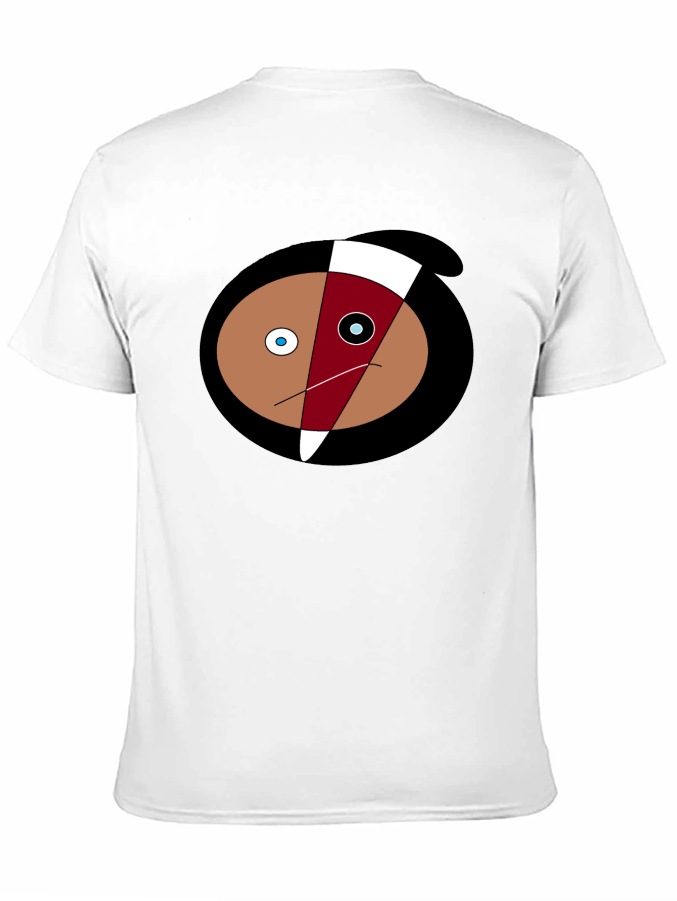Abstract Face Graphic Tee - Black Cotton