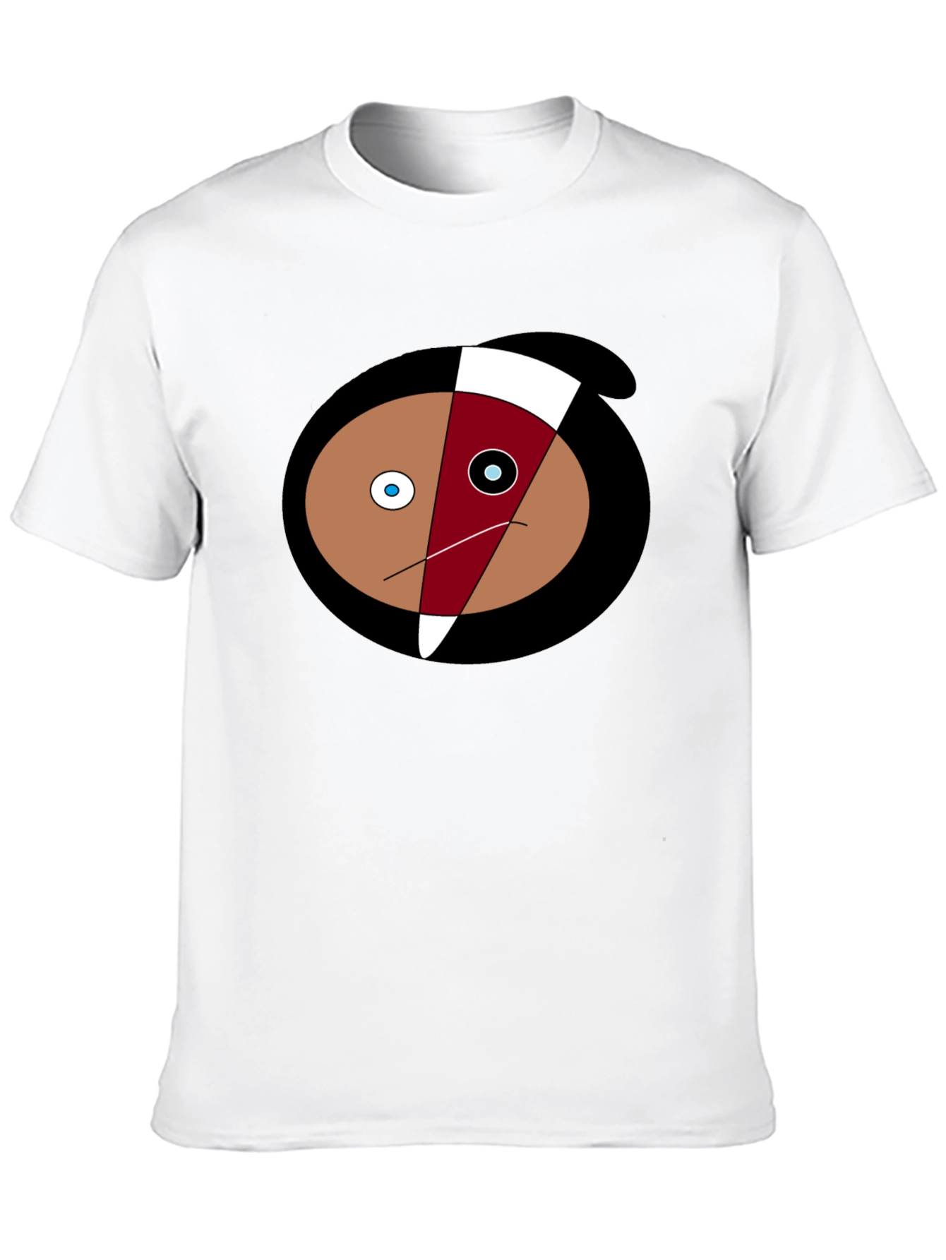 Abstract Face Graphic Tee - Black Cotton