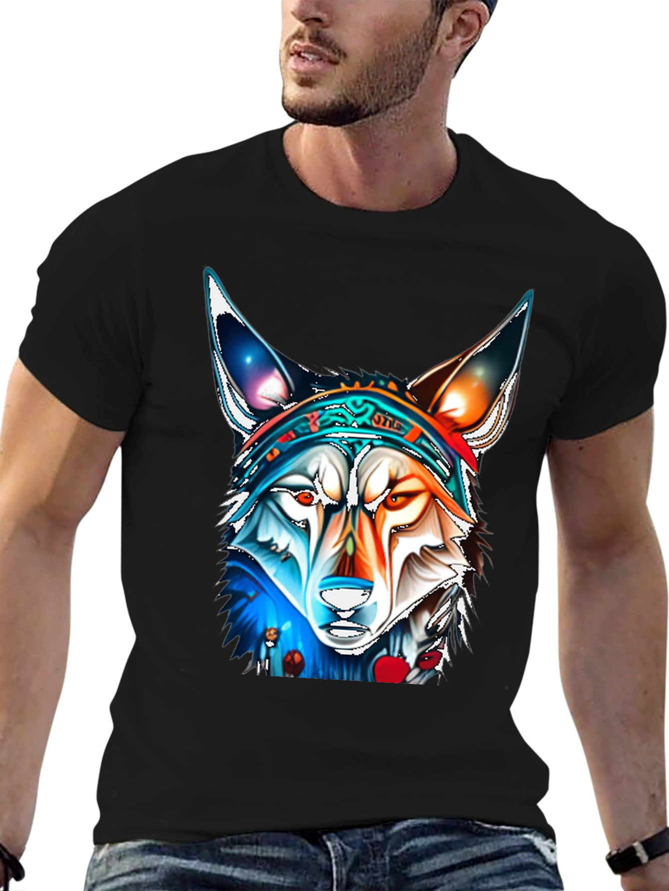 Wolf Graphic Tee - Vivid Art Print