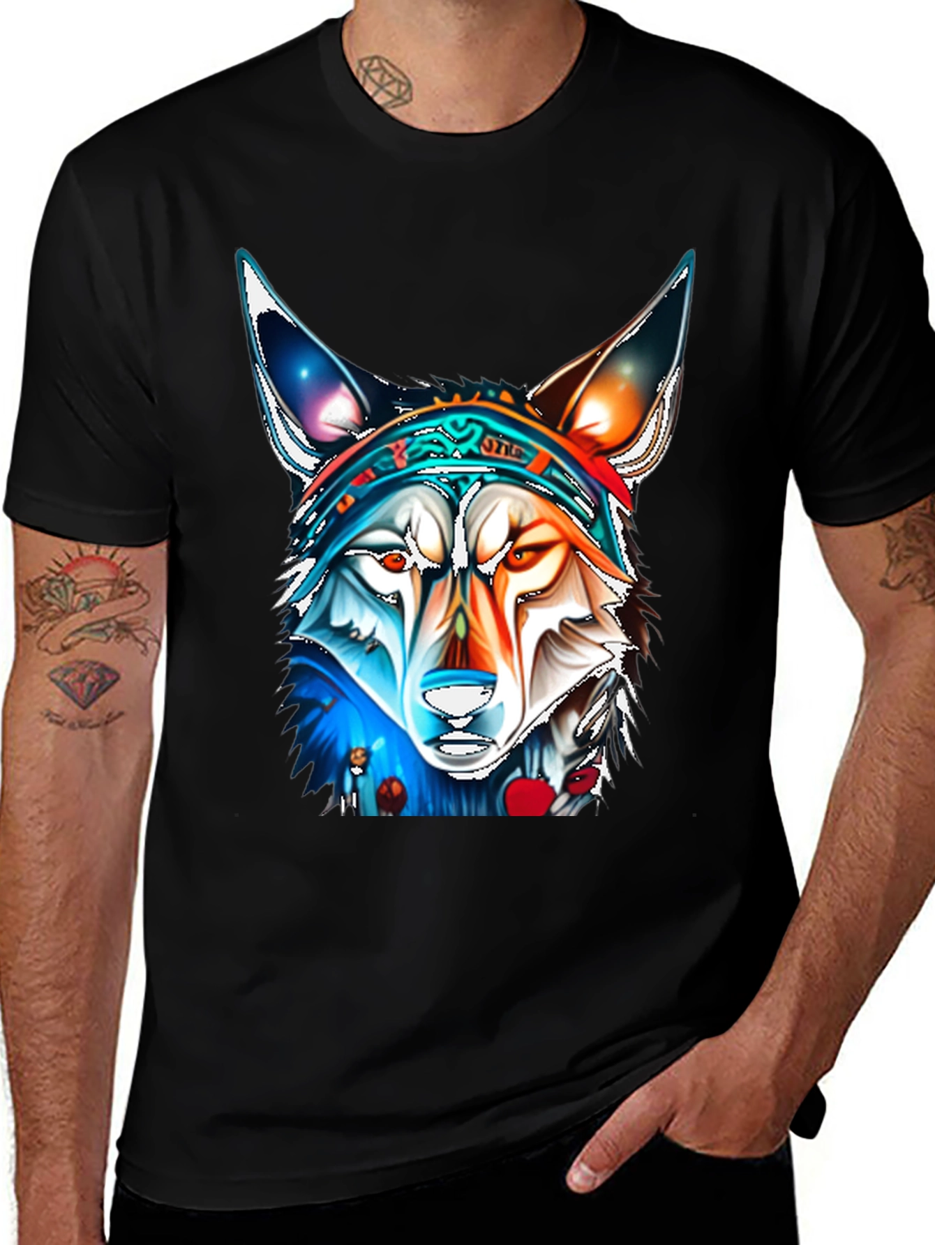 Wolf Graphic Tee - Vivid Art Print