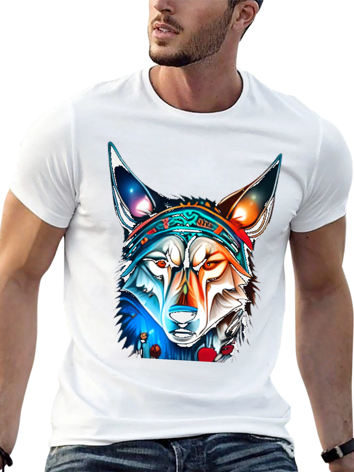 Wolf Graphic Tee - Vivid Art Print