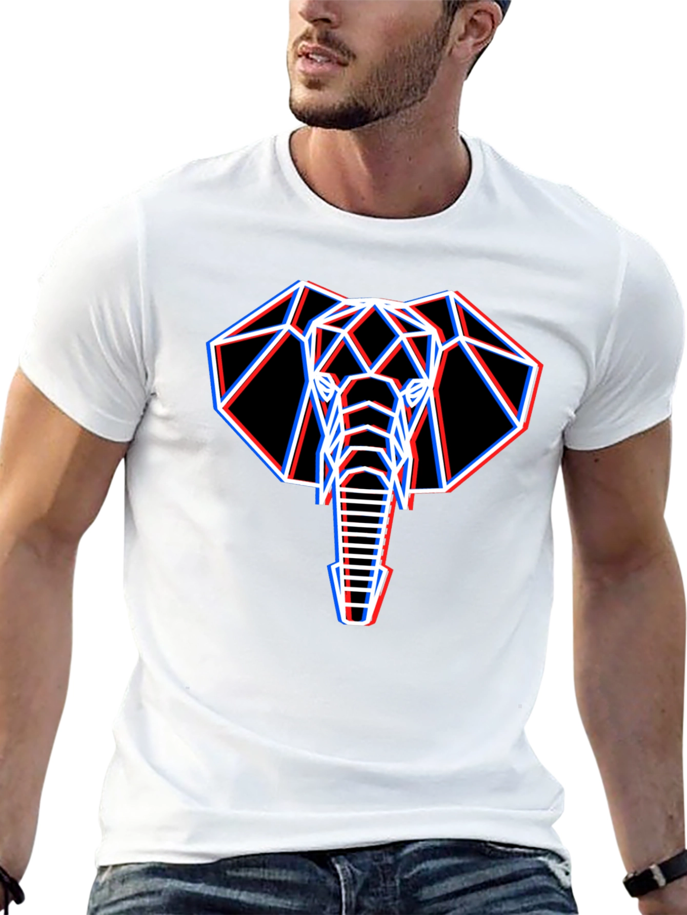 Geometric Elephant Graphic T-Shirt