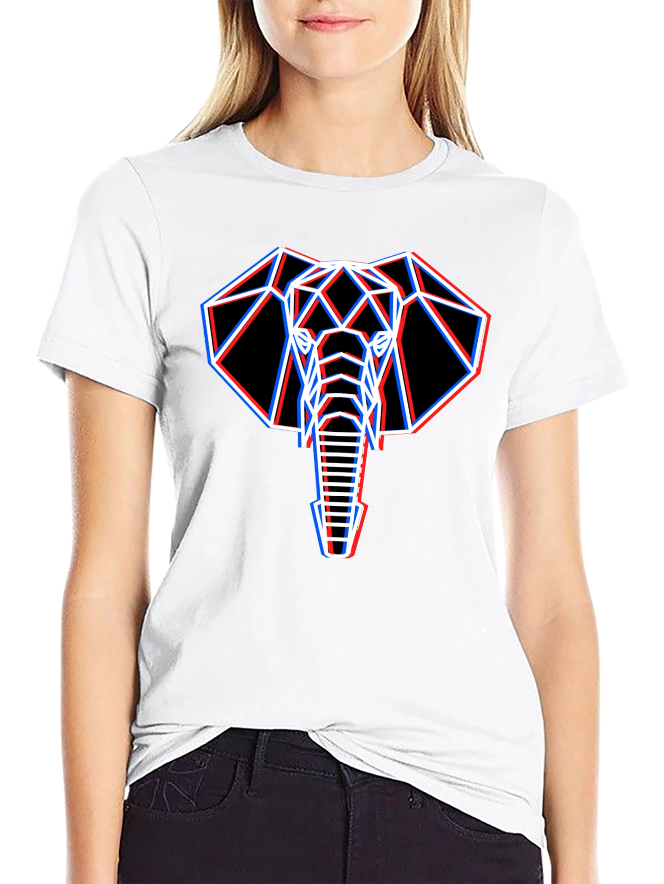 Geometric Elephant Graphic T-Shirt