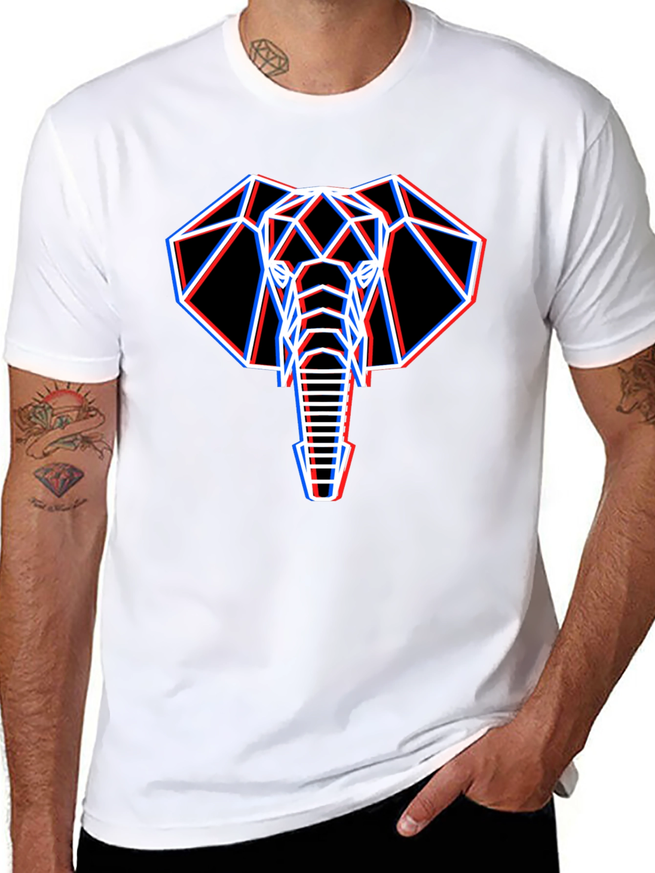 Geometric Elephant Graphic T-Shirt