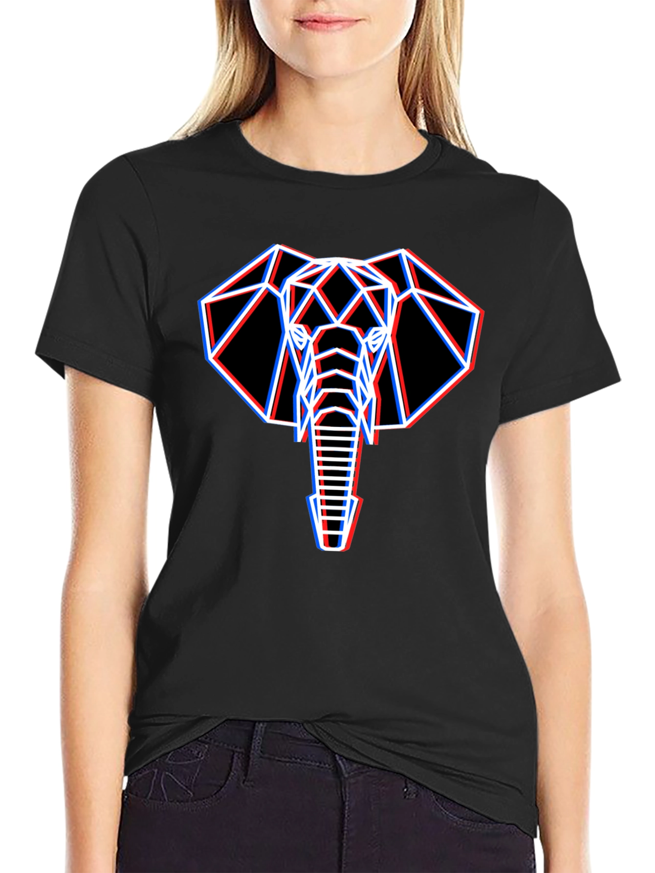 Geometric Elephant Graphic T-Shirt