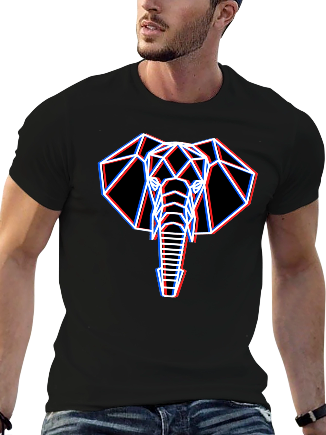 Geometric Elephant Graphic T-Shirt
