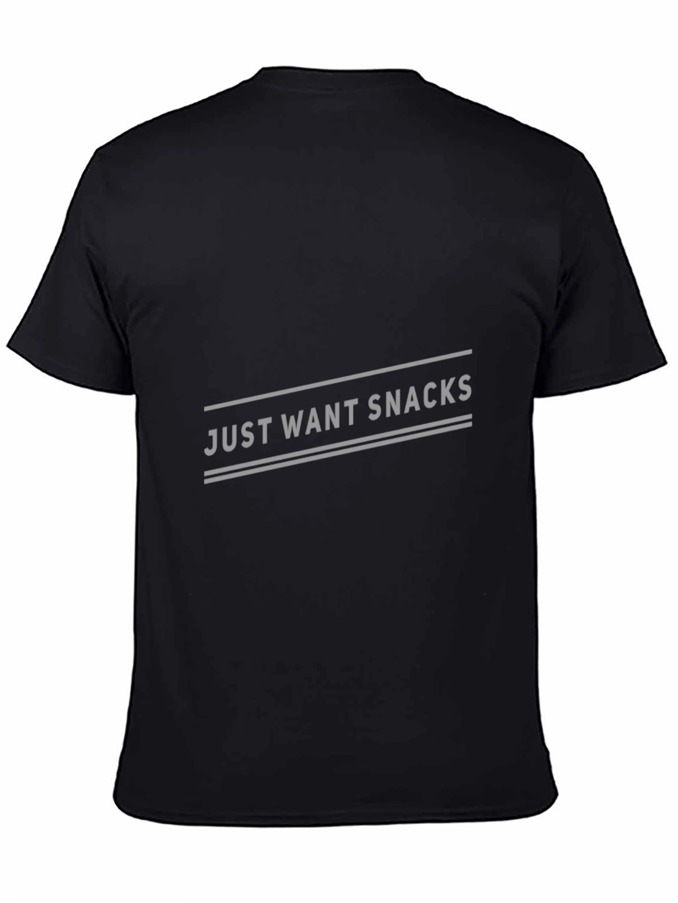 Just Want Snacks Black T-Shirt Casual Wear