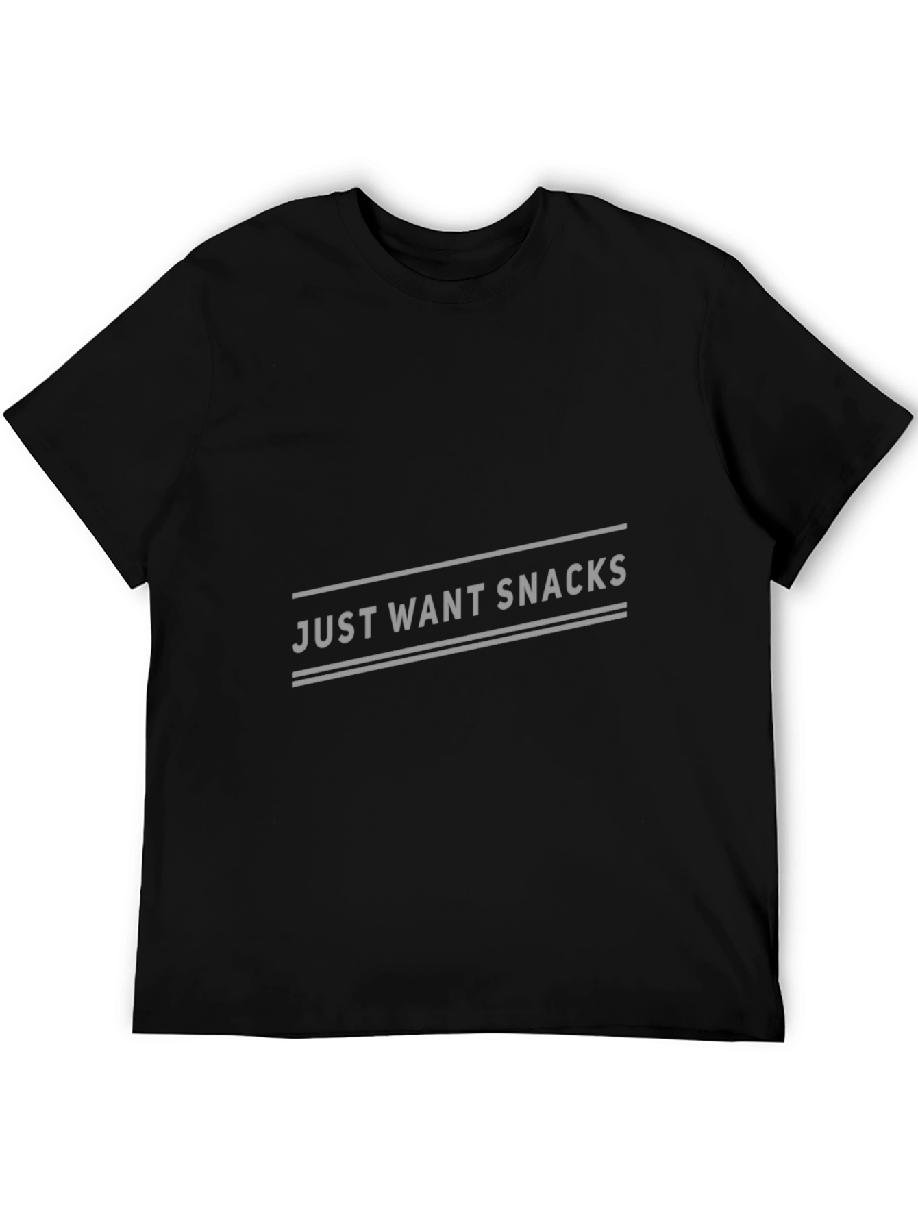 Just Want Snacks Black T-Shirt Casual Wear