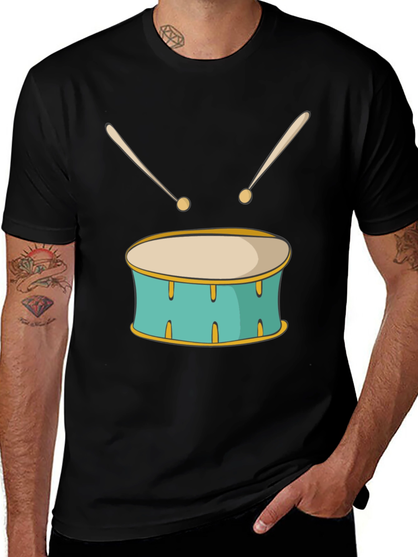 Drum Graphic Black T-Shirt