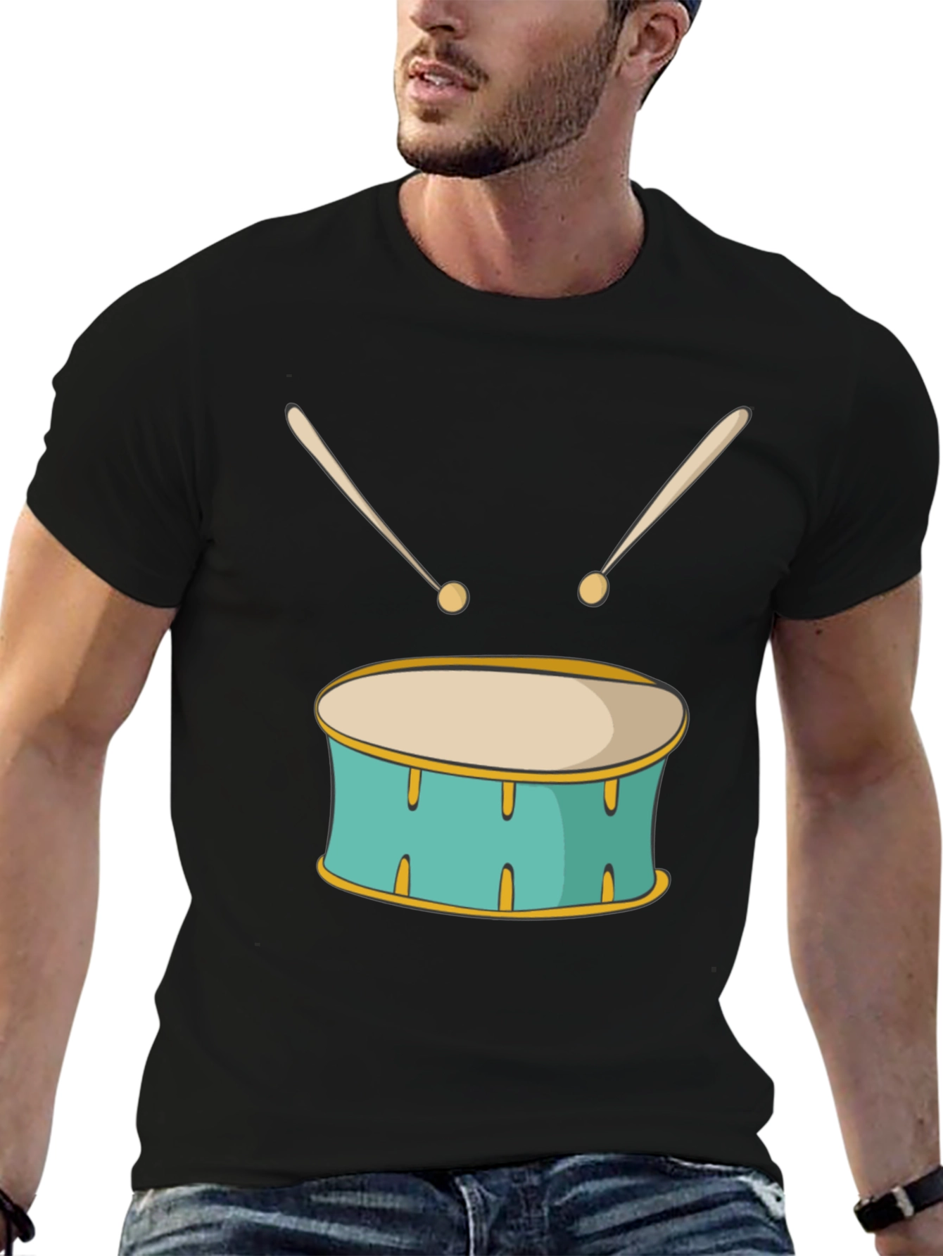 Drum Graphic Black T-Shirt