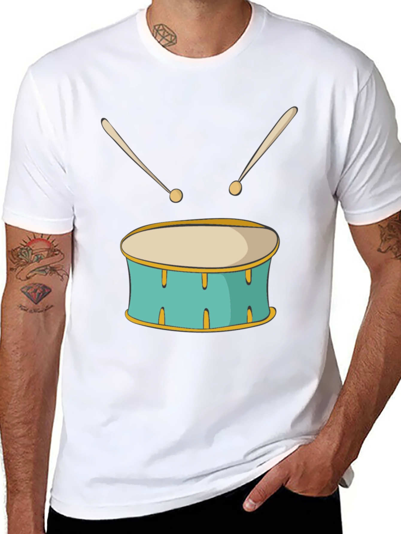Drum Graphic Black T-Shirt