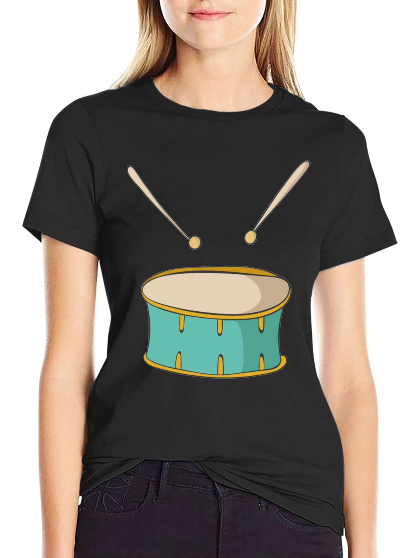 Drum Graphic Black T-Shirt