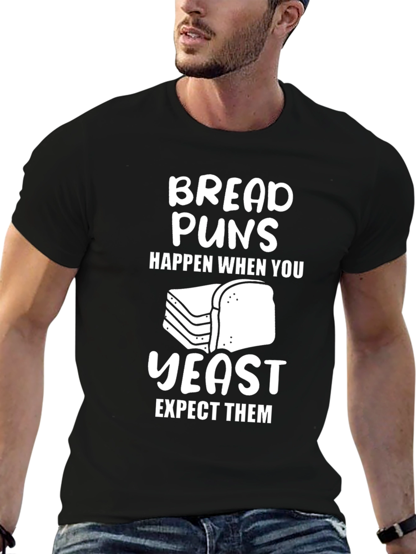 Funny Bread Puns T-Shirt - Black