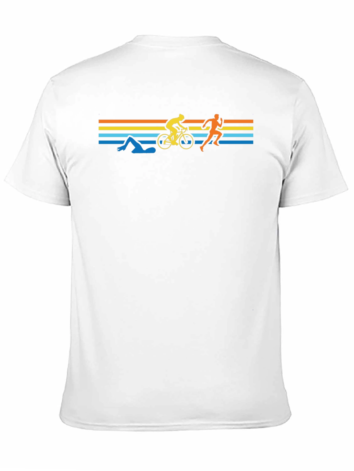 Triathlon Silhouette Graphic Tee - Black Cotton Shirt