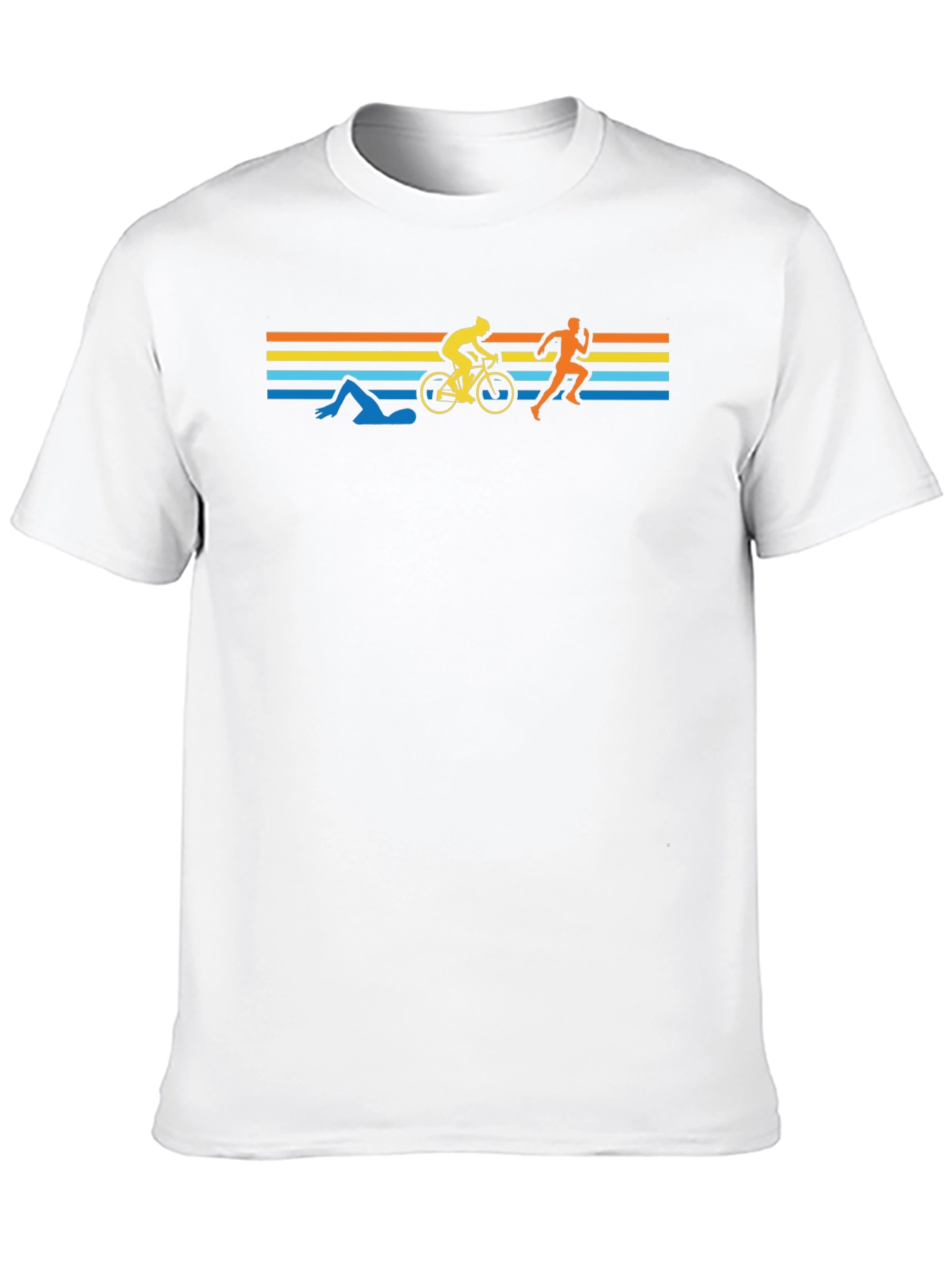 Triathlon Silhouette Graphic Tee - Black Cotton Shirt
