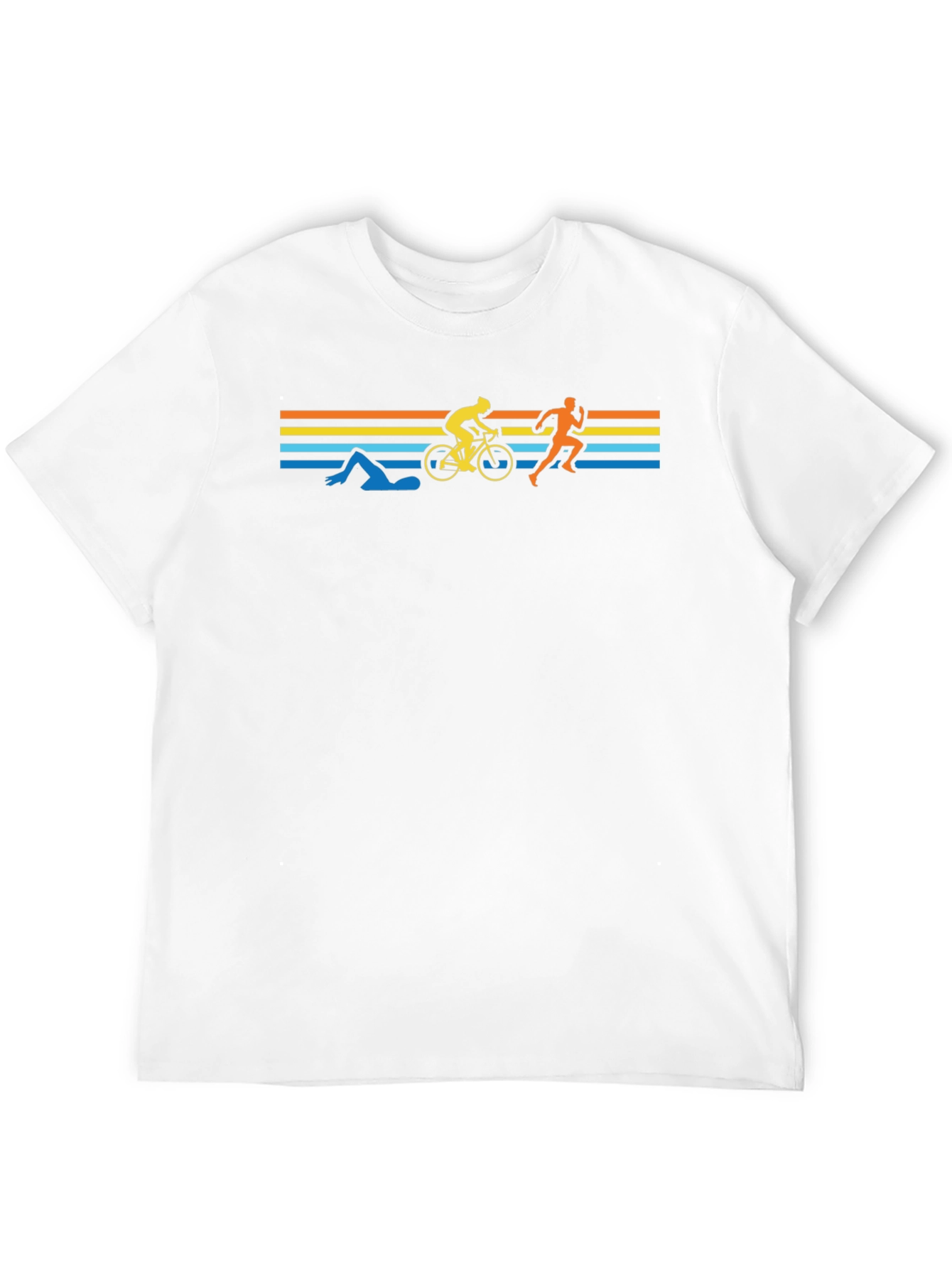 Triathlon Silhouette Graphic Tee - Black Cotton Shirt