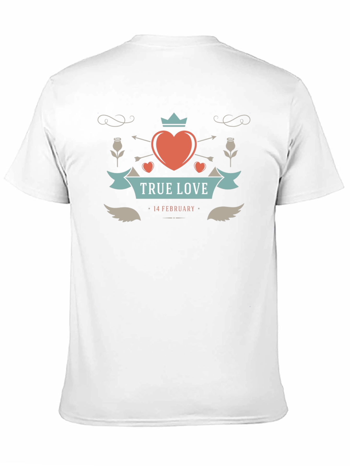 True Love Valentines Day Black Graphic Tee