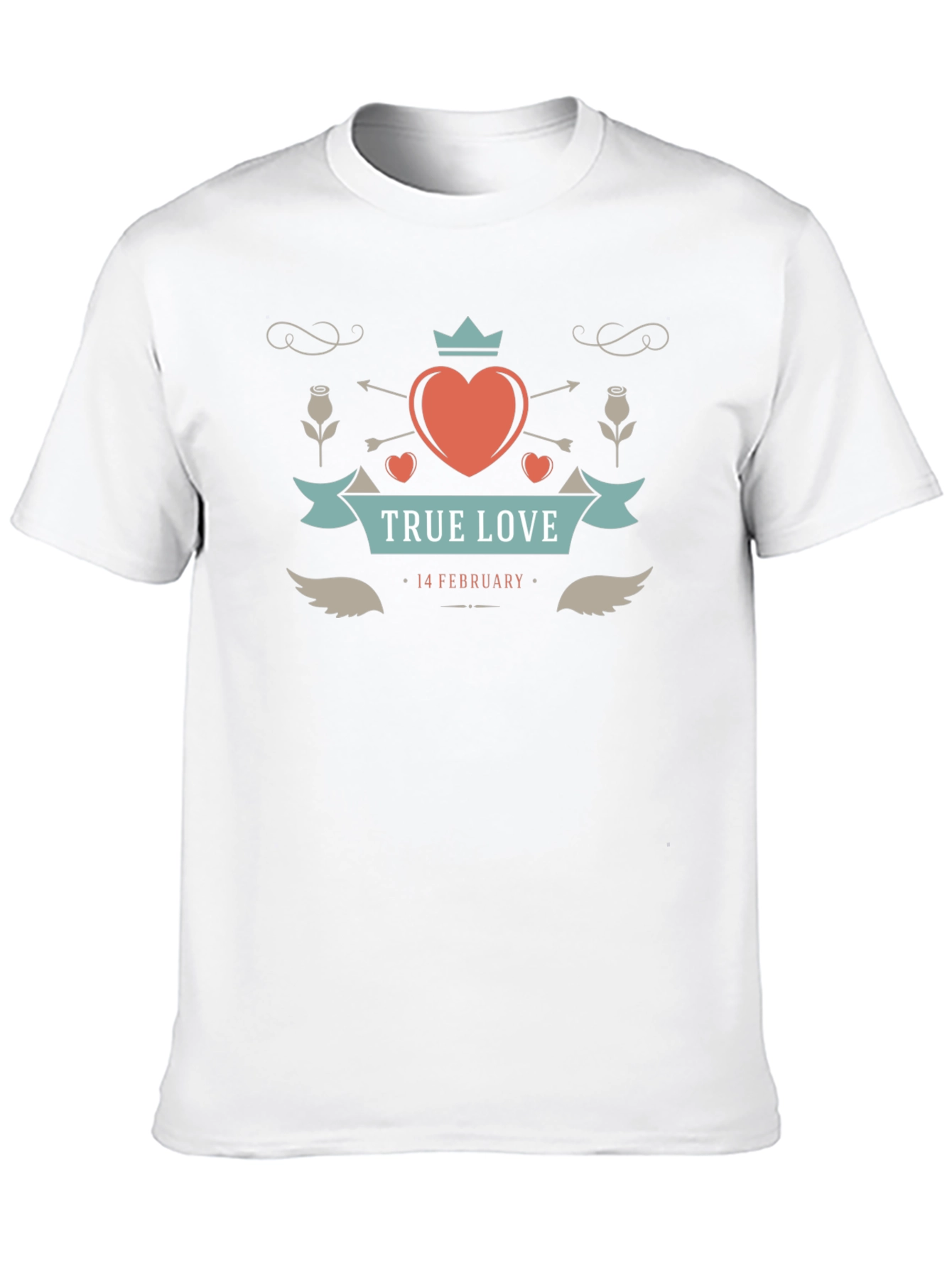 True Love Valentines Day Black Graphic Tee