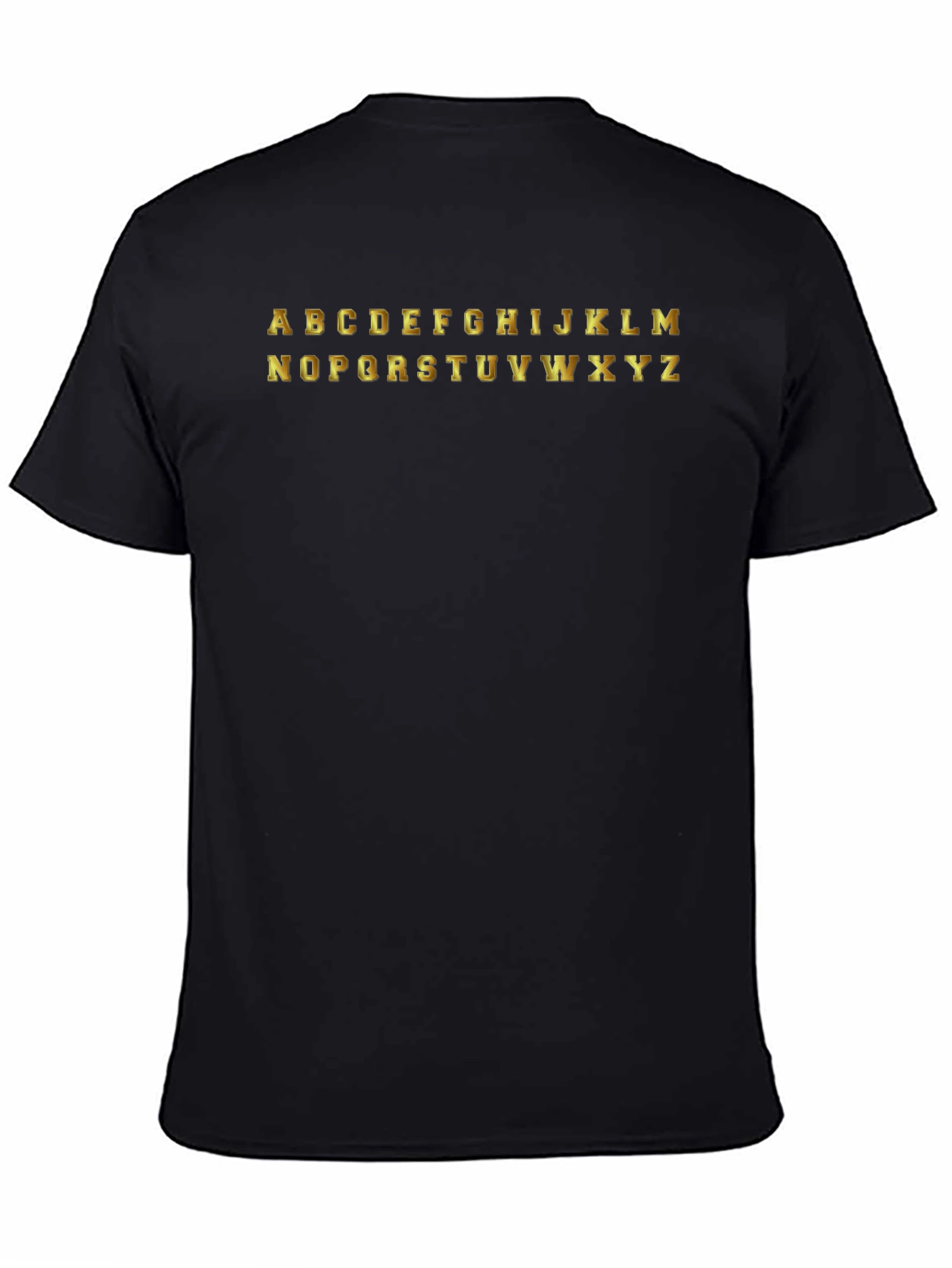 Alphabet Graphic Tee - Black Cotton T-Shirt