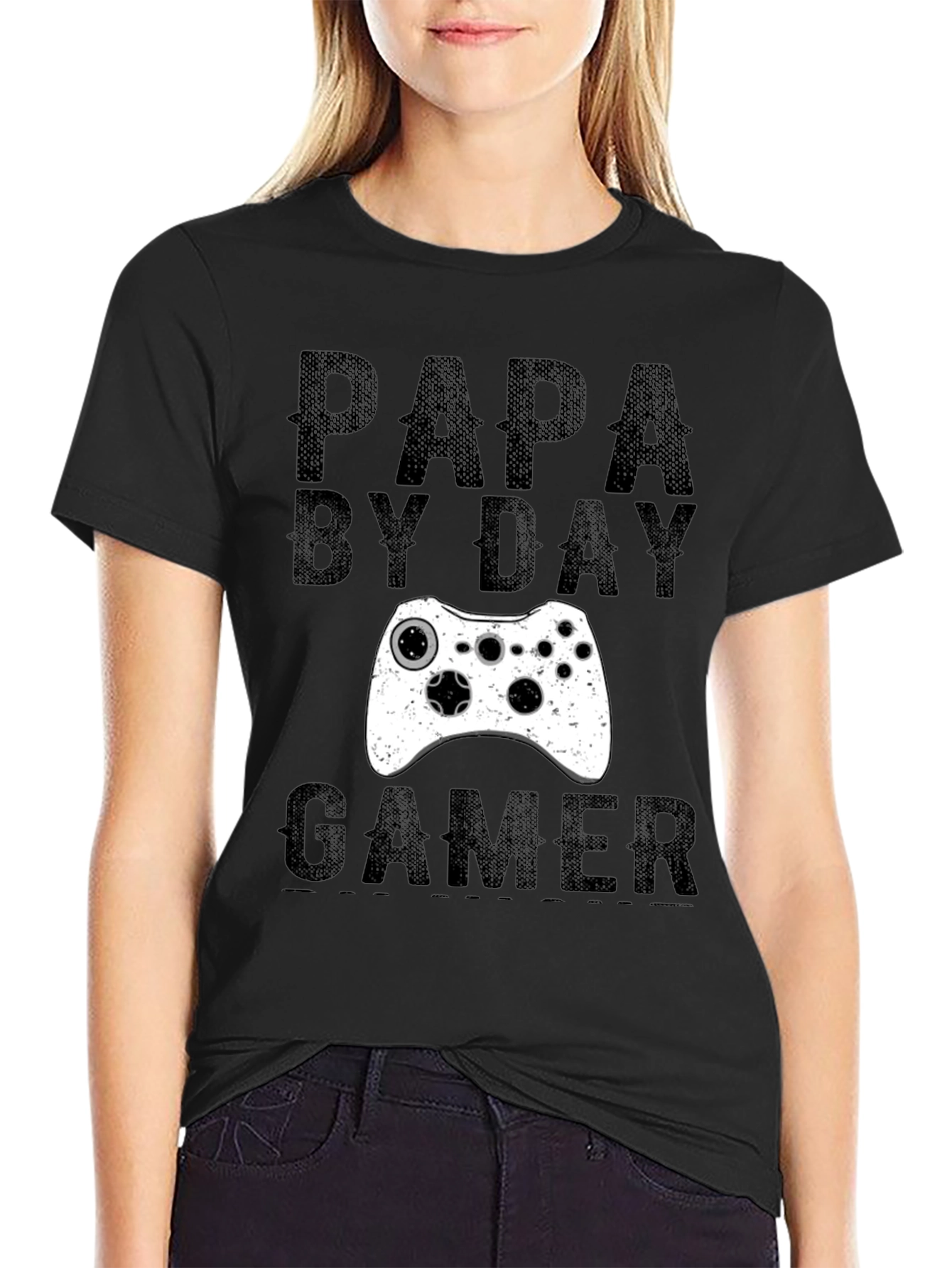 Papa By Day Gamer T-Shirt - Black Graphic Tee