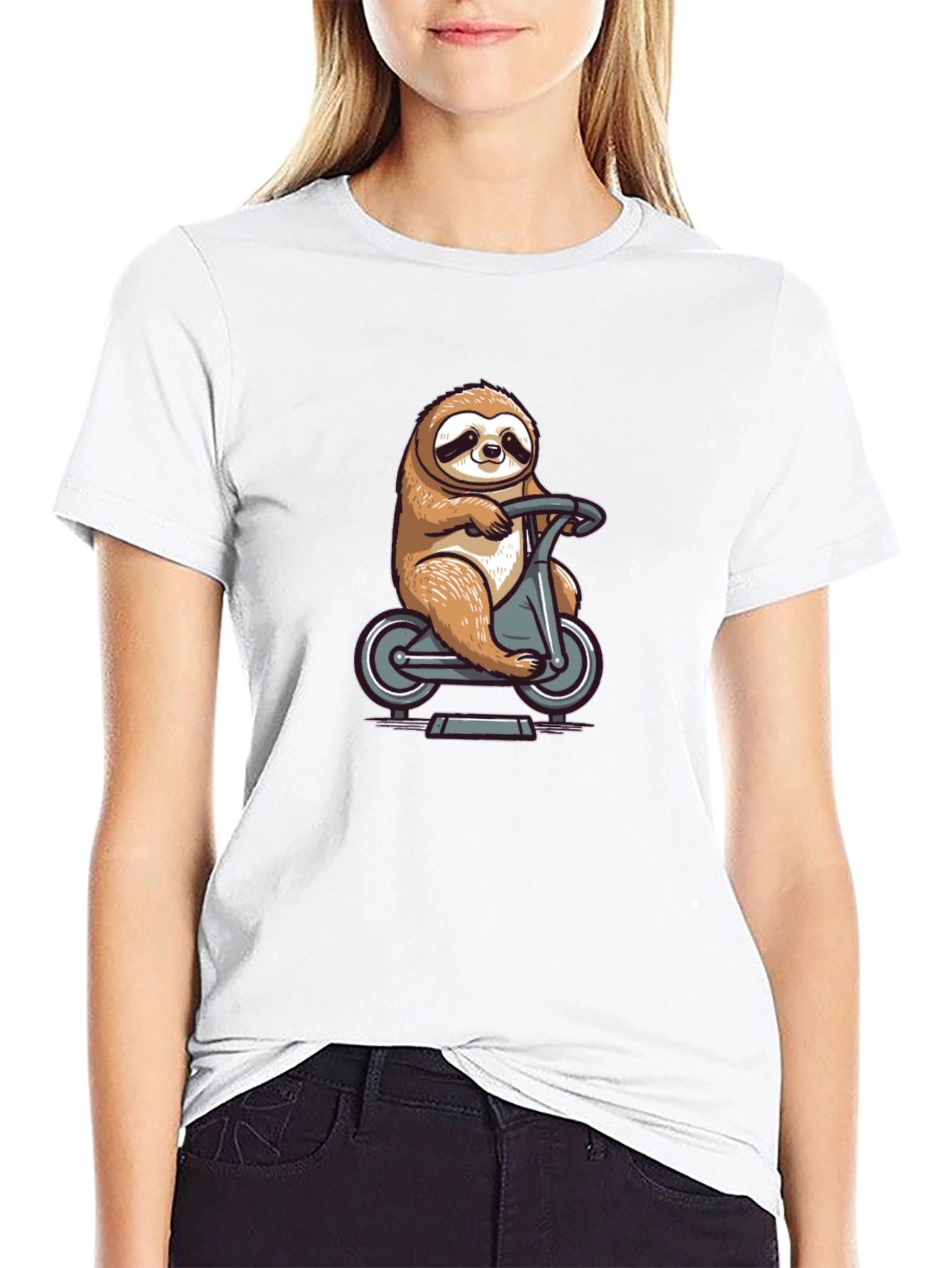 Sloth on Scooter Graphic Tee - Unisex Casual Shirt