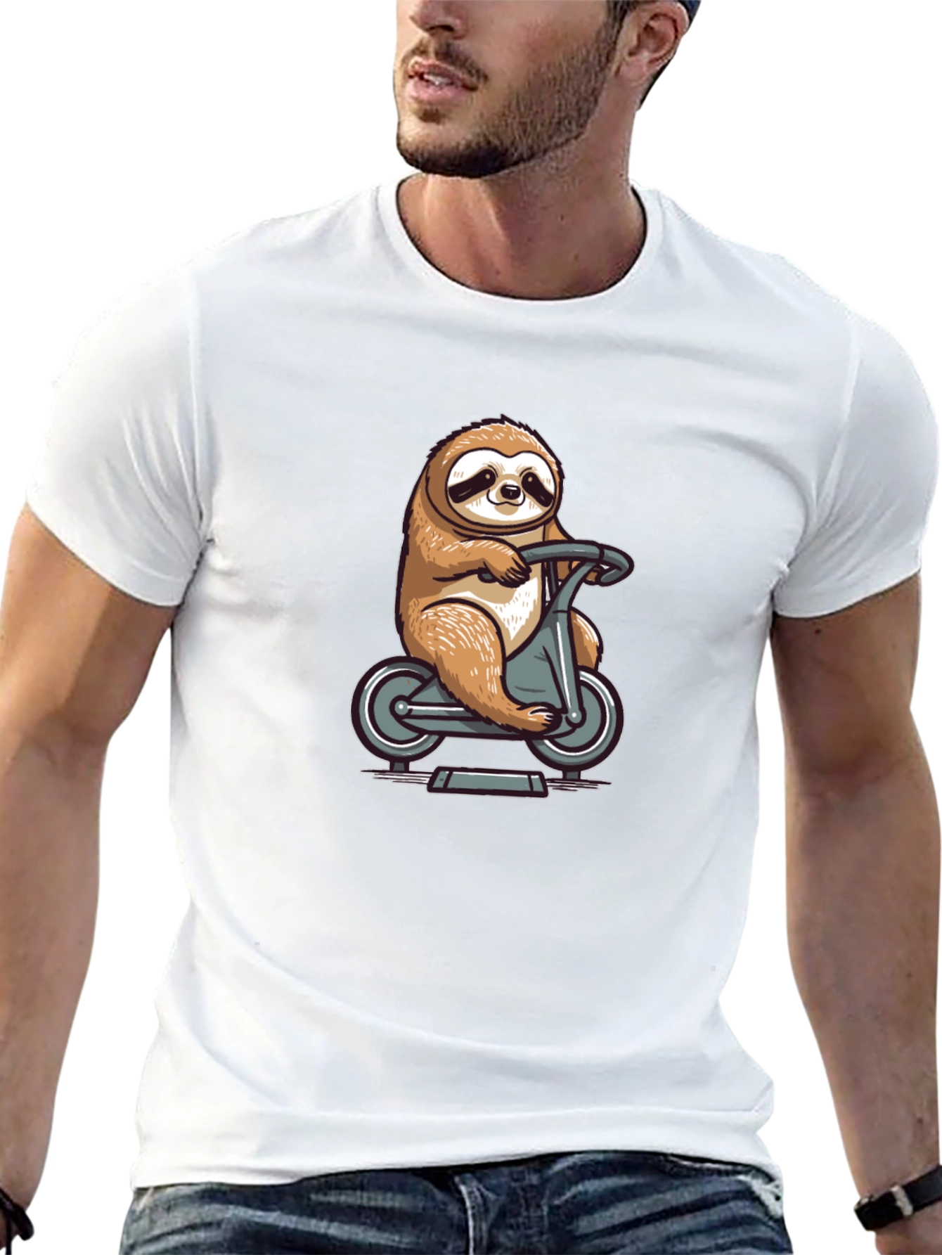 Sloth on Scooter Graphic Tee - Unisex Casual Shirt