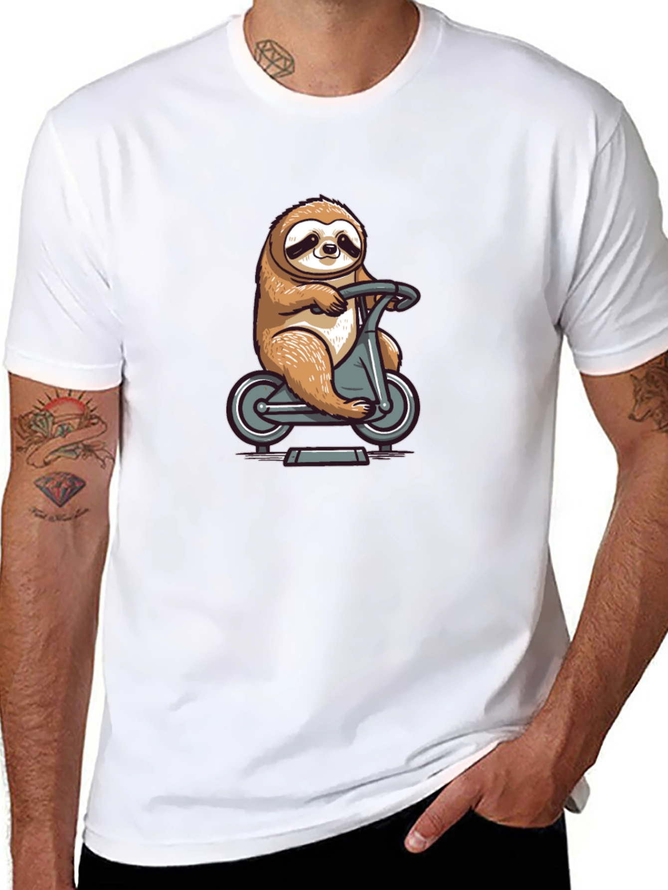Sloth on Scooter Graphic Tee - Unisex Casual Shirt
