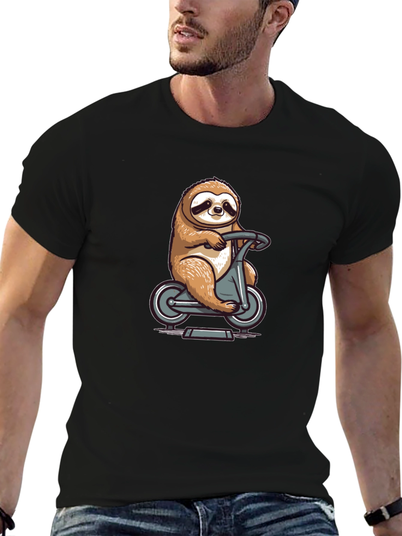 Sloth on Scooter Graphic Tee - Unisex Casual Shirt