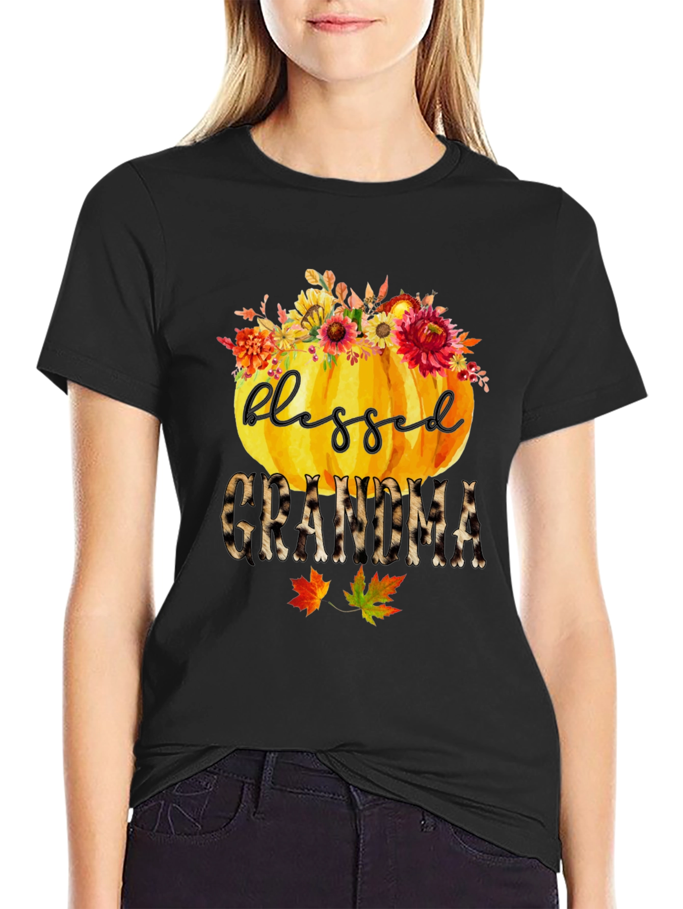Blessed Grandma Pumpkin T-Shirt - Fall Apparel