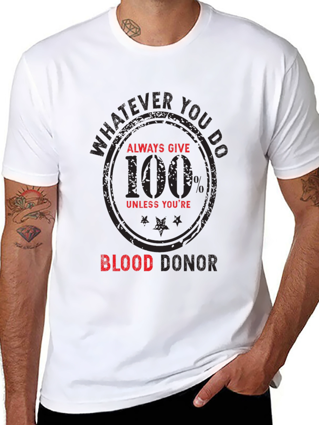 Funny Blood Donor T-Shirt - Always Give 100%
