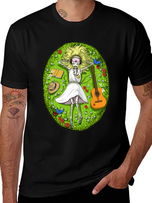 Chill Skeleton T-Shirt - Relaxed Hippie Vibe