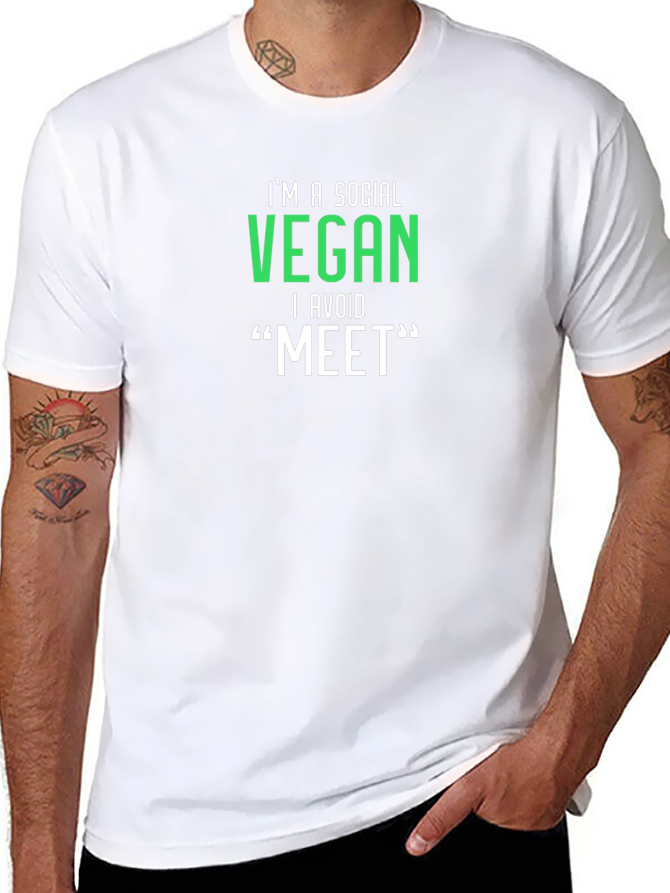 Social Vegan Graphic Tee - Avoid Meat