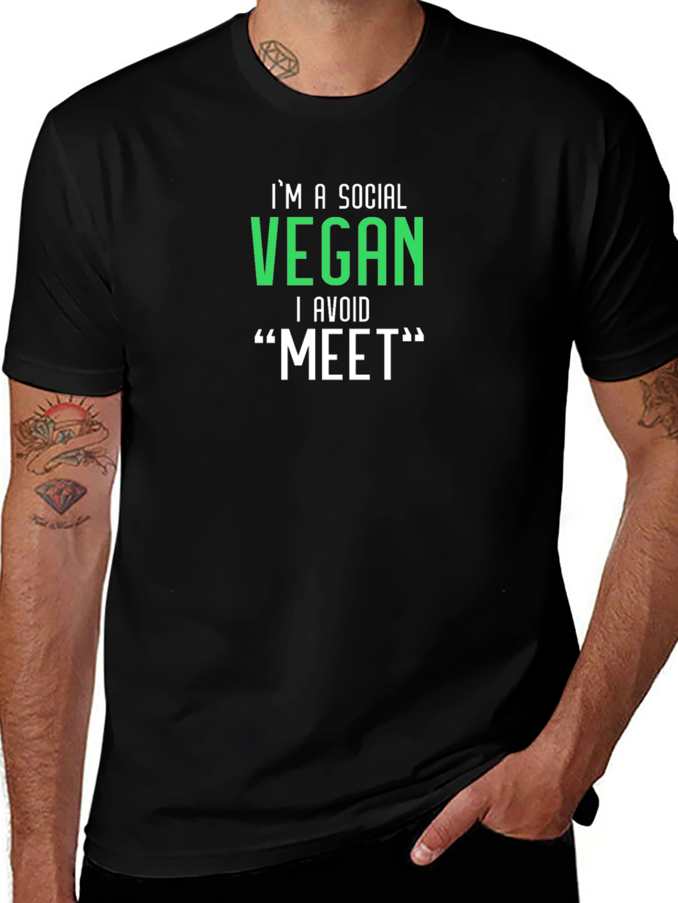 Social Vegan Graphic Tee - Avoid Meat
