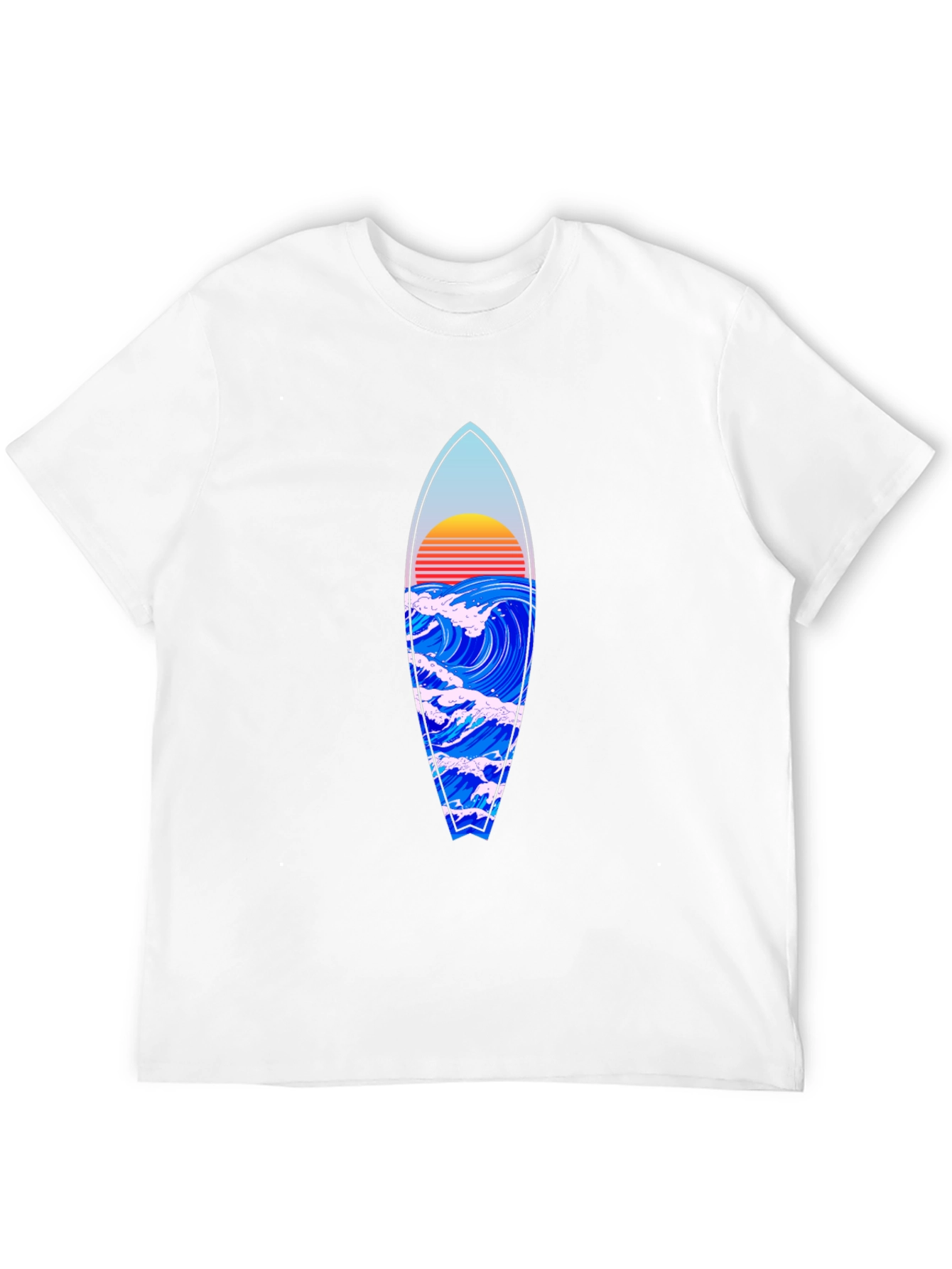Surfboard Wave Graphic Tee - Black